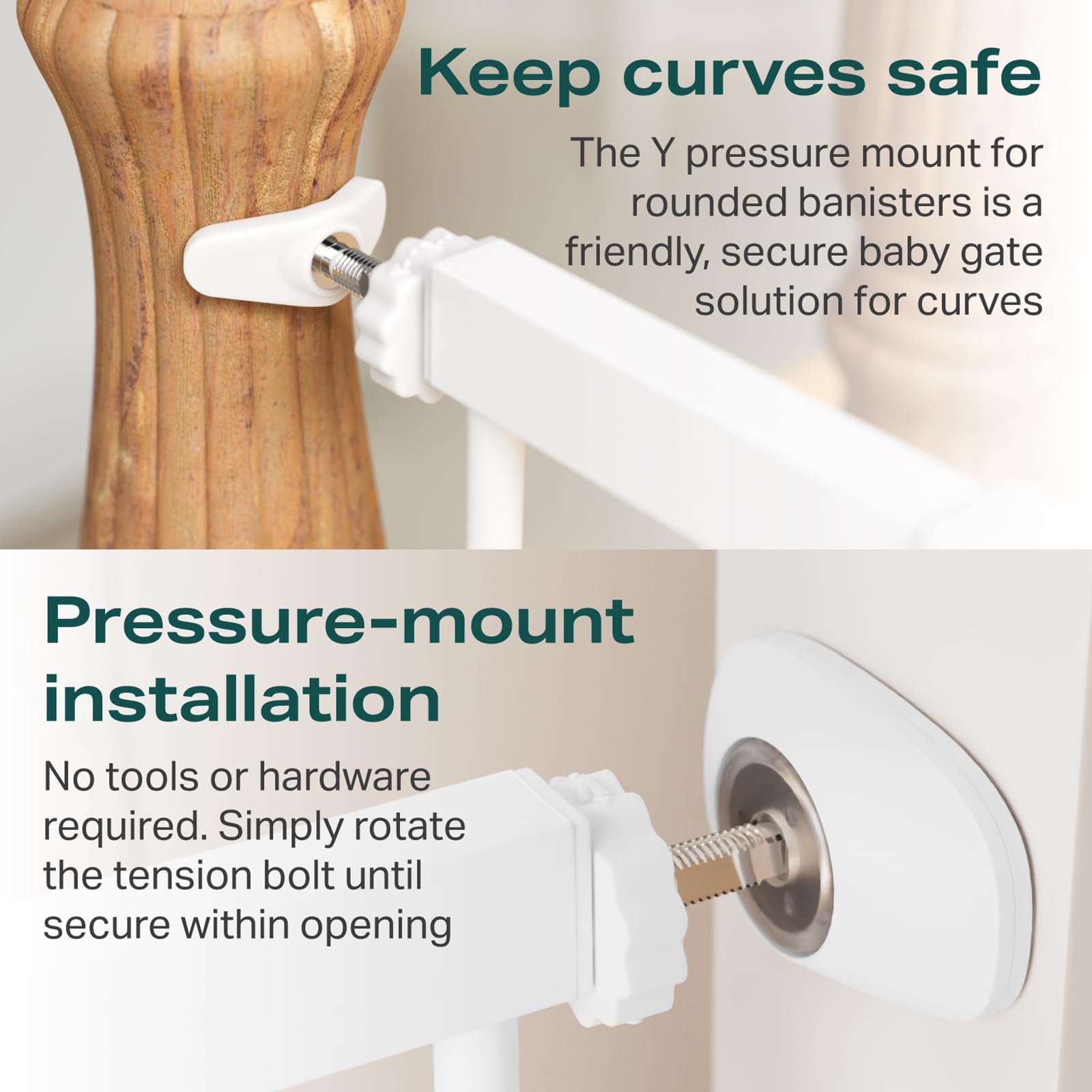 Cumbor 29.7-40.6' Baby Gate For Stairs, Mom'S Choice Awards Winner-Dog Gate For Doorways, Pressure Mounted Self Closing Pet Gates For Dogs Indoor, Durable Safety Child Gate With Easy Walk Thru Door