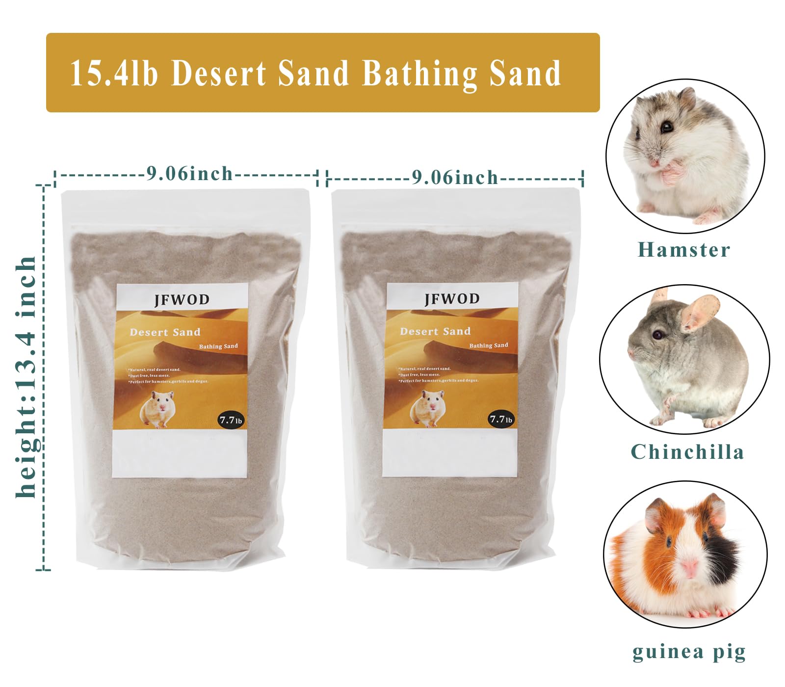 Jfwod Hamster Bath Sand, 15.4Lb Dust Free Desert Sand Or Potty Litter Sand For Hamster Chinchillas Gerbil Syrian Mice Small Anim