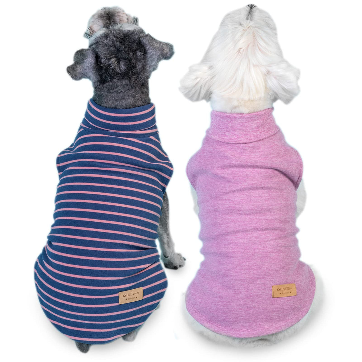 Kyeese 2Pack Dog Coat Turtleneck Stretchy Dog Sweater Super Soft Dog Cold Weather Coat For Small Dogs Puppy In Sleeveless Design, Purple,S