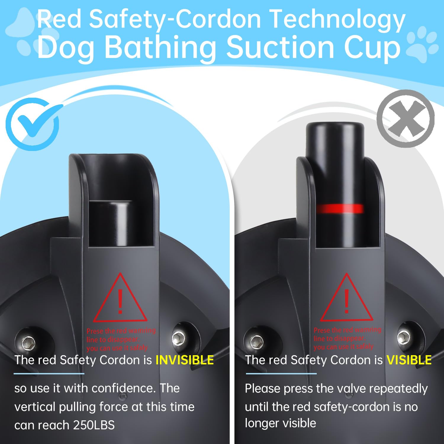 Hlogree Heavy Duty Dog Bathing Suction Cup For Large Dog Within 110Lbs, Pet Dog Cat Bath Holder Suction Cup Anchor For Grooming