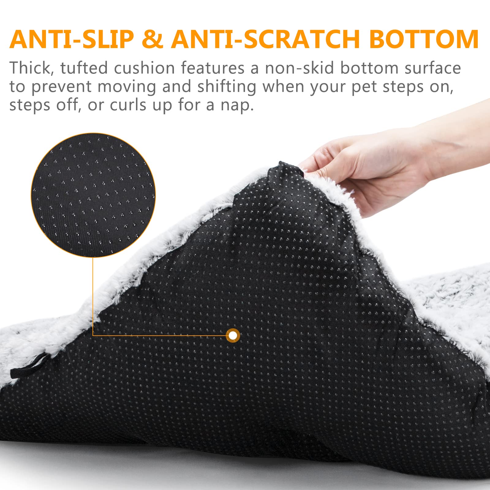 Mixjoy Dog Bed Kennel Pad Washable Anti-Slip Crate Mat For Extra Large Dogs And Cats (42-Inch)