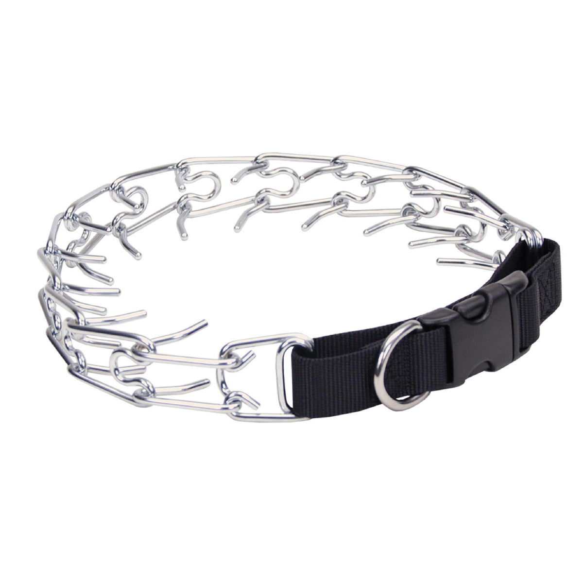 Coastal Pet Titan Easy-On Dog Prong Training Collar With Buckle - Durable Metal Training Collar For Dogs With Side Release Buckle - Black, 2 Mm X 14'