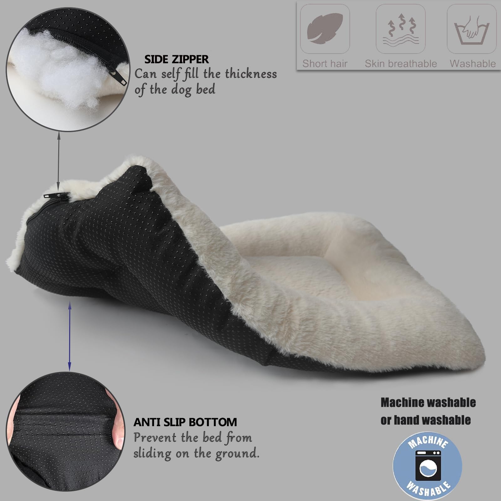 Dog Crate Bed 18 X 12 Washable Dog Beds For Xx-Small Dogs Deluxe Thick Soft Fluffy Comfy Kennel Pad Anti-Slip & Anti-Scratch Pet