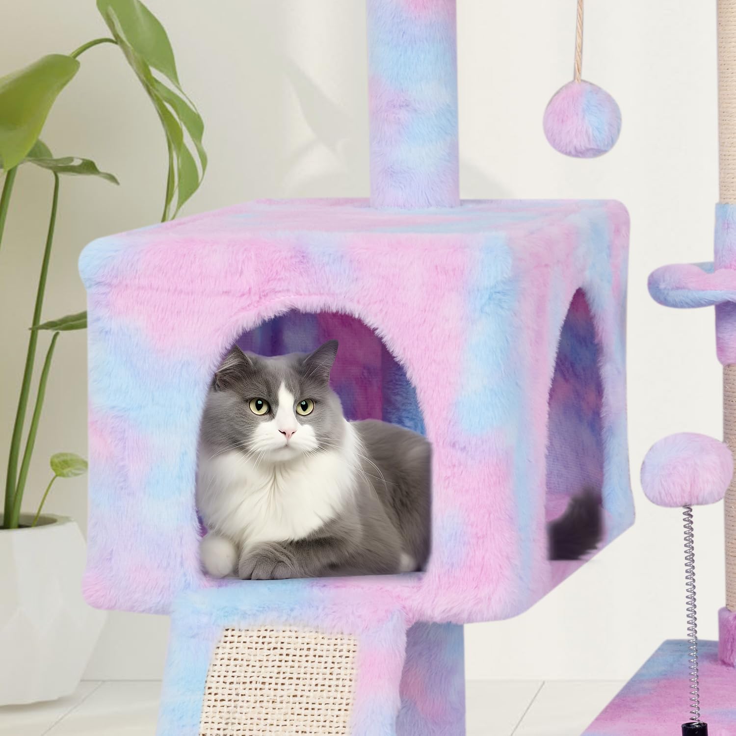 MIAO PAW Cute Cat Tree Cat Tower for Indoor Condo with Sisal Scratching Posts Jump Platform Furniture Activity Center Play House