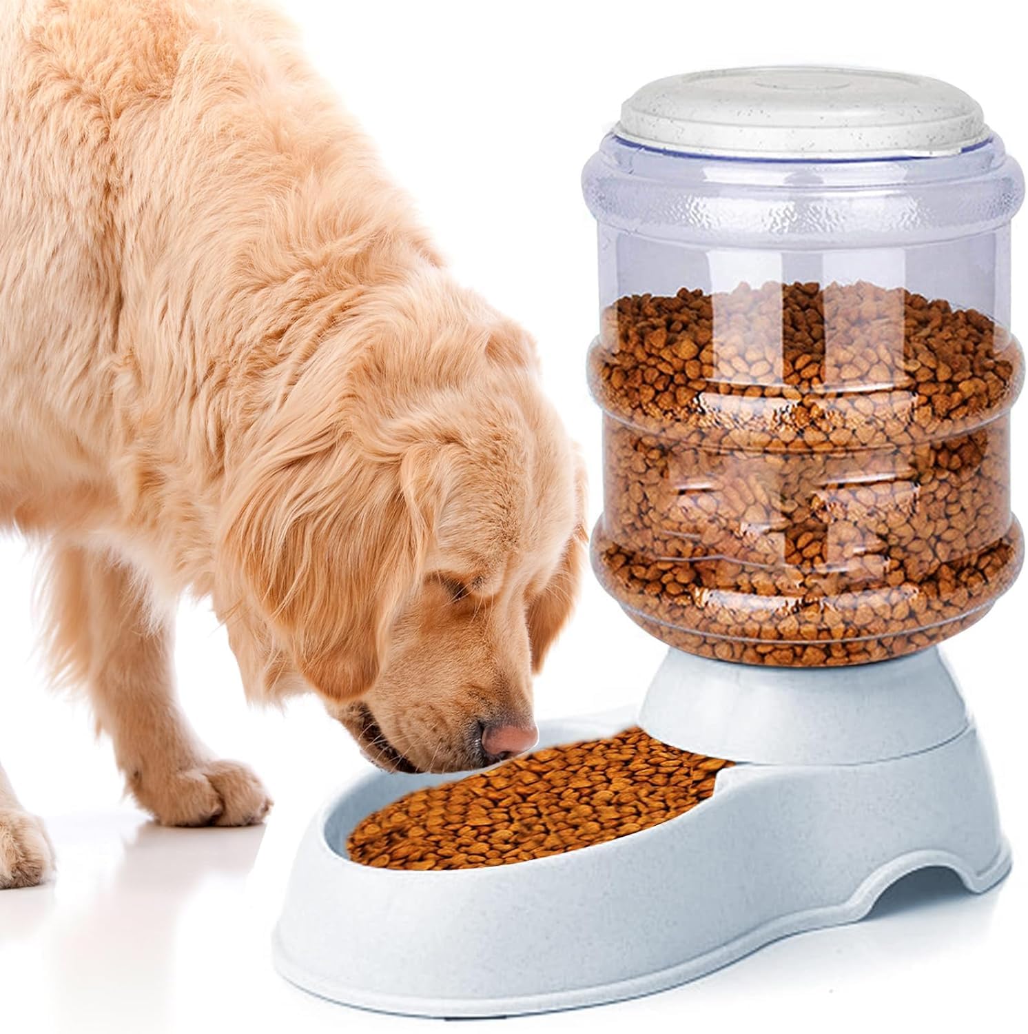 Amdroz Pet Feeder Food Dispenser For Dogs Cats Automatic Replenish Dry Food Storage Container Bowl For Small Medium Breed Dog Ca
