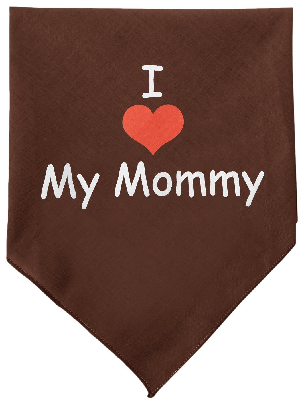 Pet and Dog Bandana Screen Printed, &quot;I Love My Mommy&quot; Cocoa Small