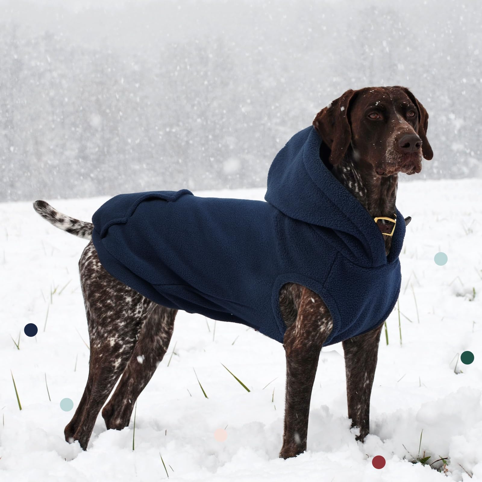 Iecoii Dog Sweatshirt For Large Dogs,Hooded Fleece Dog Vest With Leash Hole,Xxxl Dog Sweater Large Size Dog Winter Clothes,Large