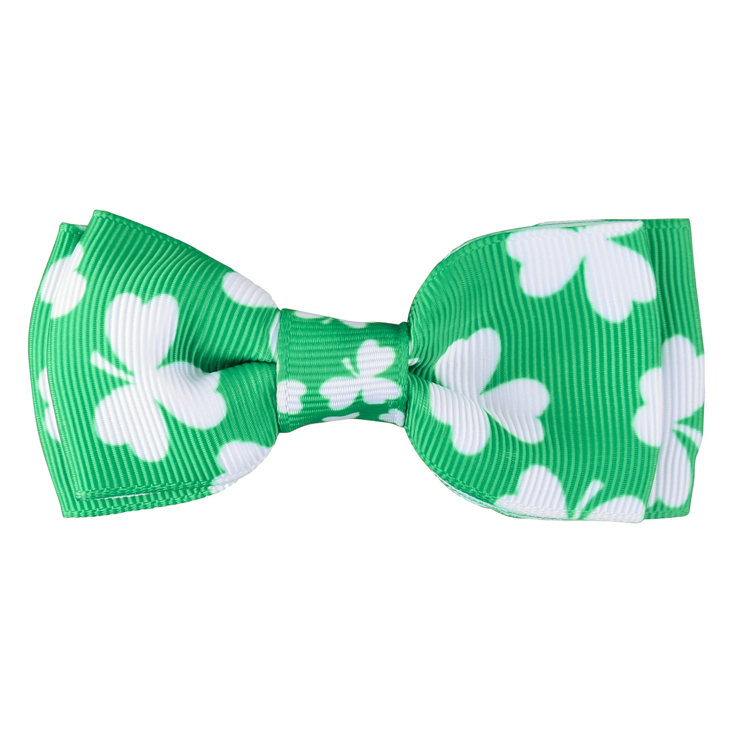 St Patricks Day Dog Collar With Bowtie, Gift Decor For Irish, Lucky Clover Shamrock Bow Tie (Large, St. Patrick'S White Clover)