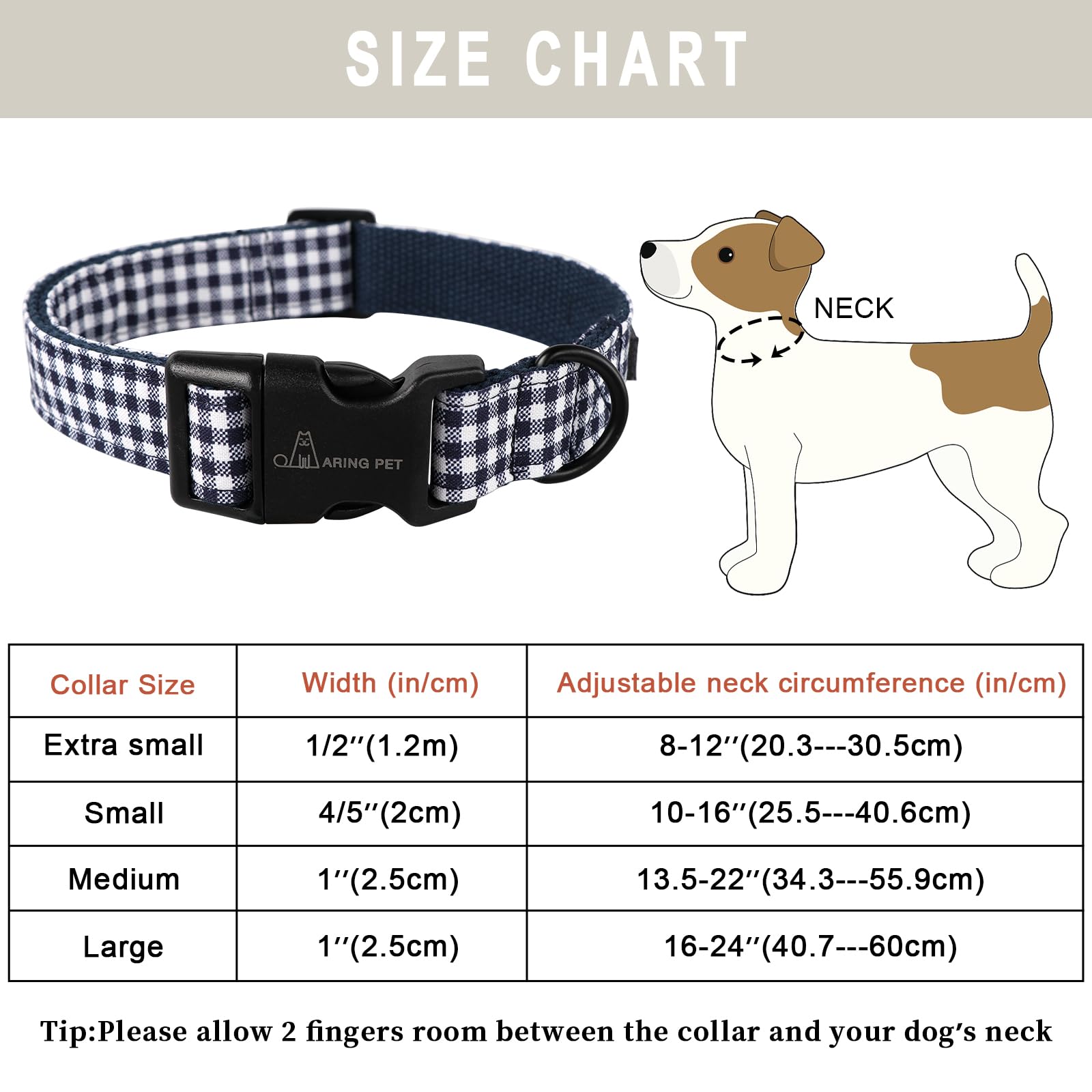 Aring Pet Dog Collar-Cute Dog Collar For Small Dogs, Adjustable Comfortable Cotton Plaid Pet Collars For Small Medium Large Male Female Dogs, Small