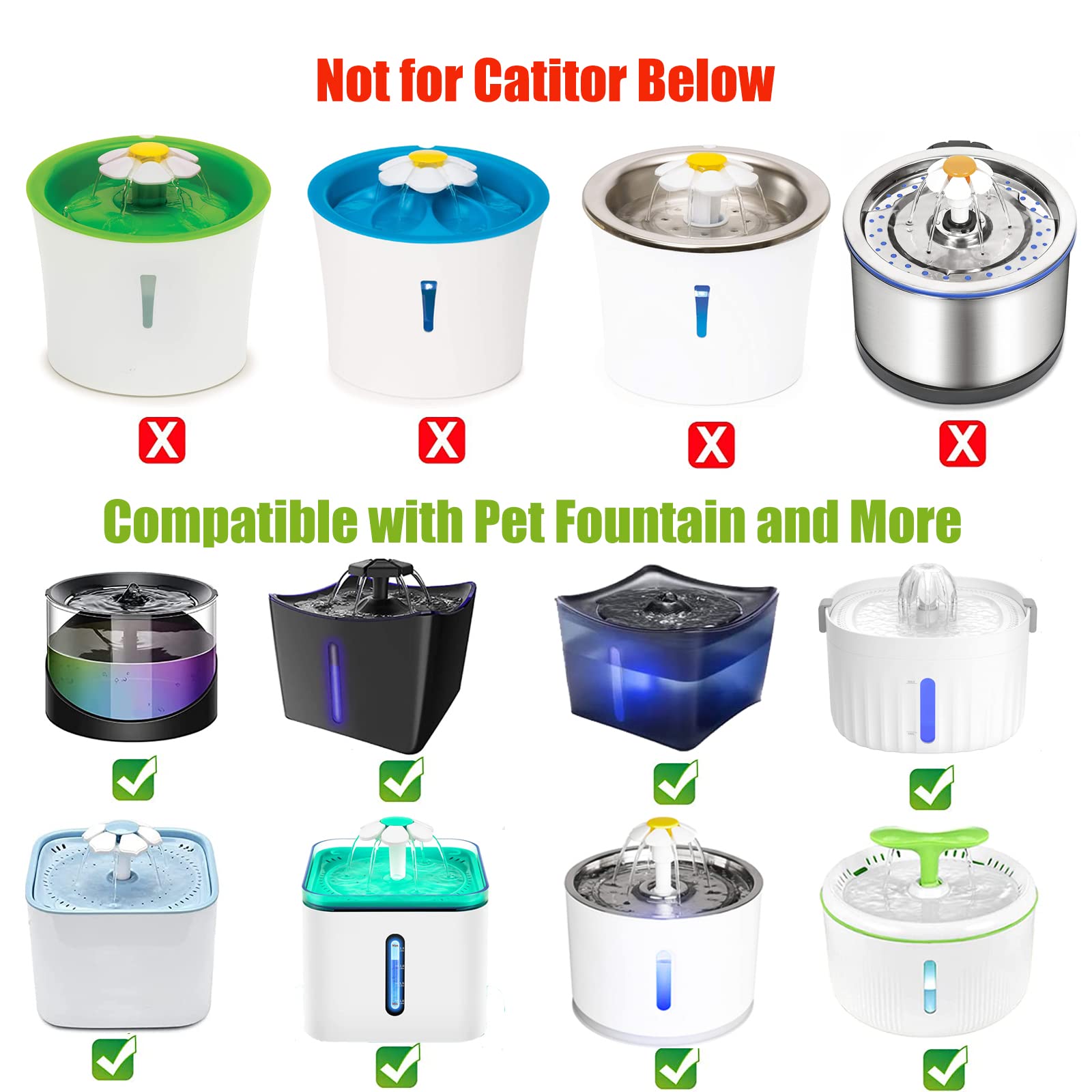 Cat Water Fountain Filters, 5 Inch Pet Fountain Filters, Dog Fountain Activated Carbon Filters Replacement, Compatible With Cats And Dogs Automatic Water Dispenser (16Pcs)
