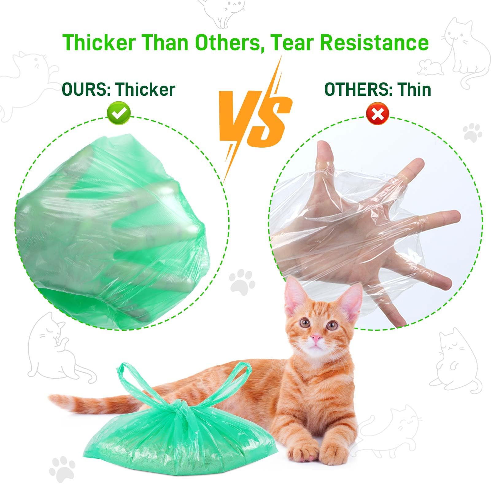 220Pcs Litter Box Liner Bags Compatible With Littermaid/Nature'S Miracle Waste Receptacles, Durable, Easy-Tie Handles