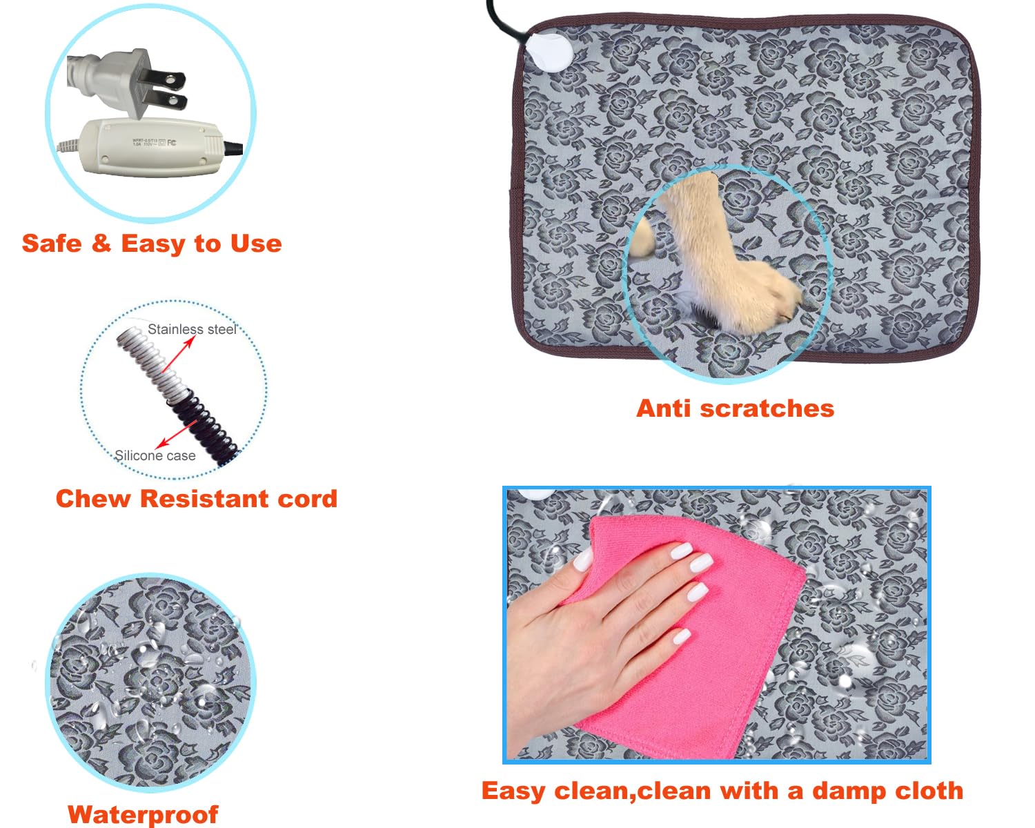 Deoman Extra Large Pet Heating Pad For Dogs, Cats & Puppies - Electric Heated Bed Mat & Blanket For Whelping Box & Outdoor Dog H
