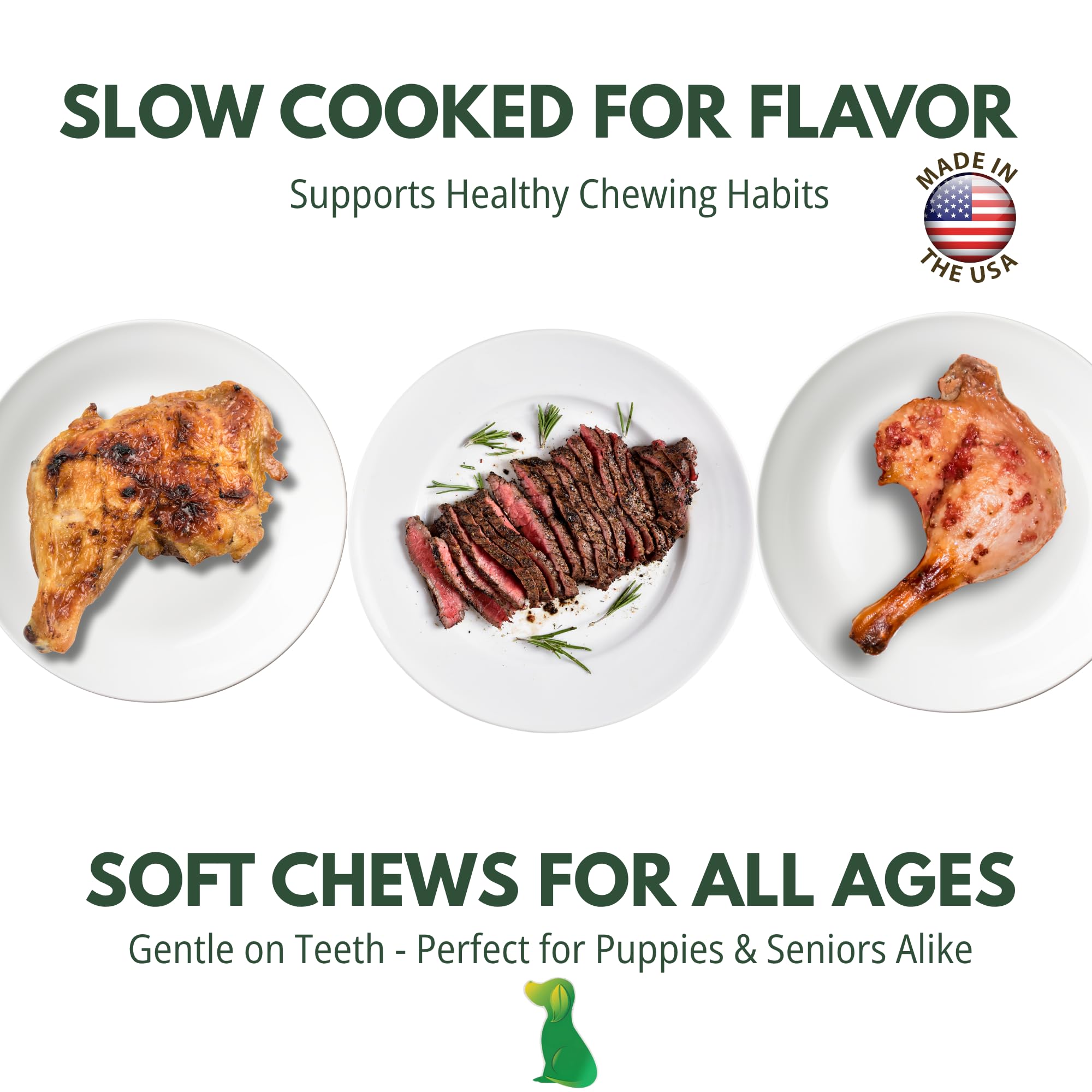 Loving Pets Natural Value Duck Sausages - Soft Jerky Dog Treats for Large & Small Breeds - Healthy Gluten, Wheat, Soy & Grain Fr