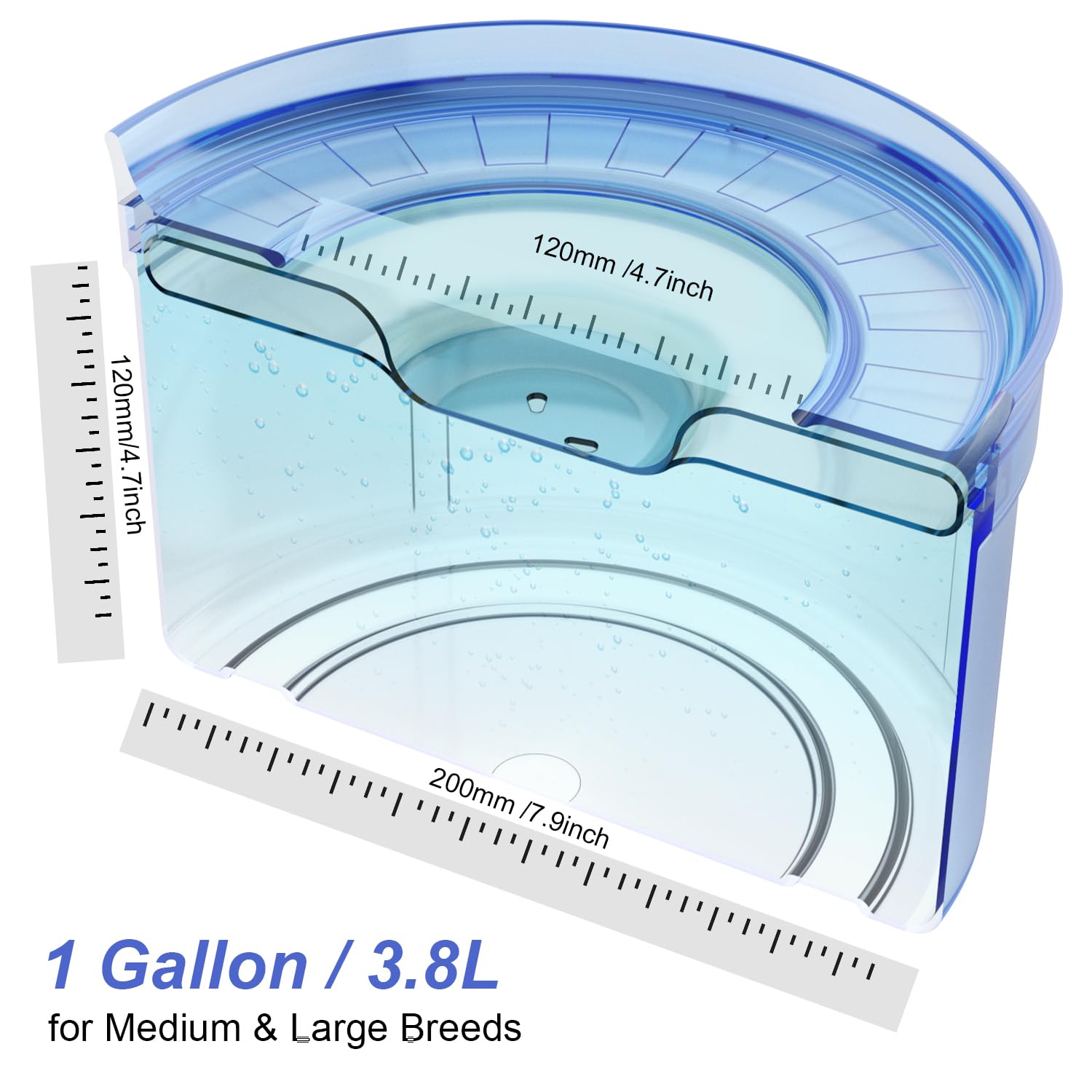Feedoo 1Gallon/128Oz Dog Water Bowl No Spill, Tritan Bpa Free Spill Proof & No Splash Dog Water Bowl For Messy Drinkers, Slow Dr