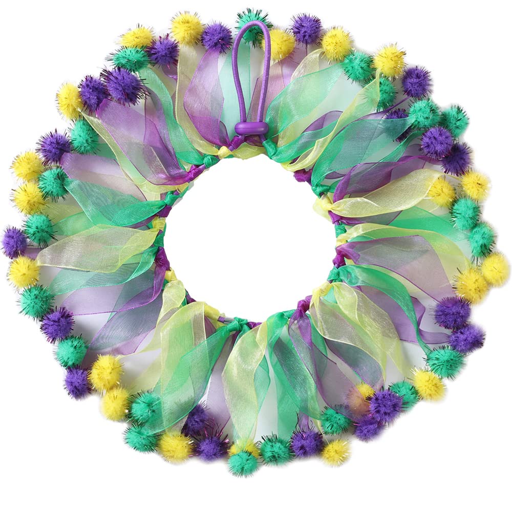 Yanqinqin Christmas Pet Collar Ornaments Purple Yellow Green Collar Adjustable Holiday Dress For Cat And Dog (A-S(30Cm))