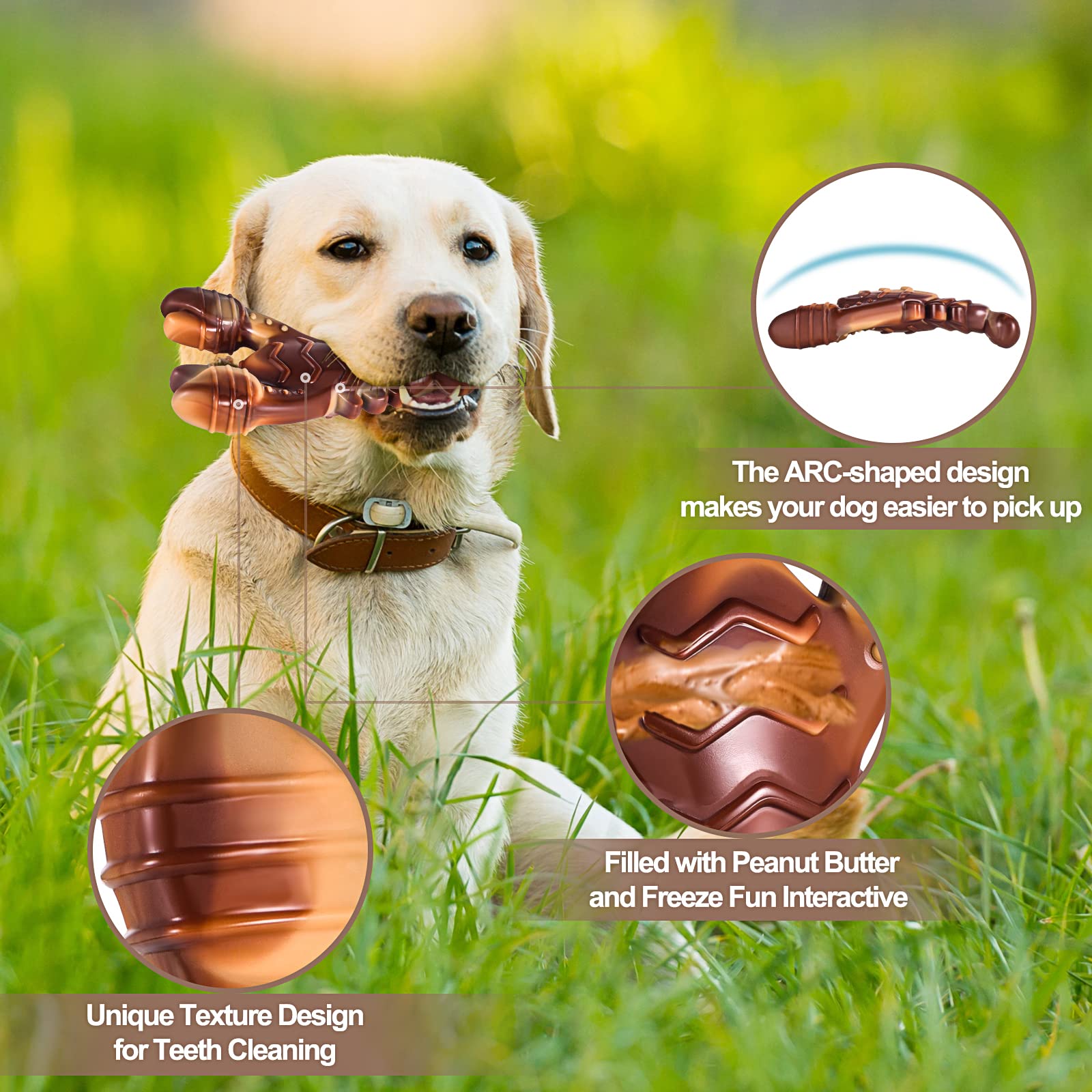 KXK Indestructible Dog Toys for Aggressive Chewers, Dog Chew Toys for Large Medium Breed, Tough Dog Toys with Real Beef Flavor,