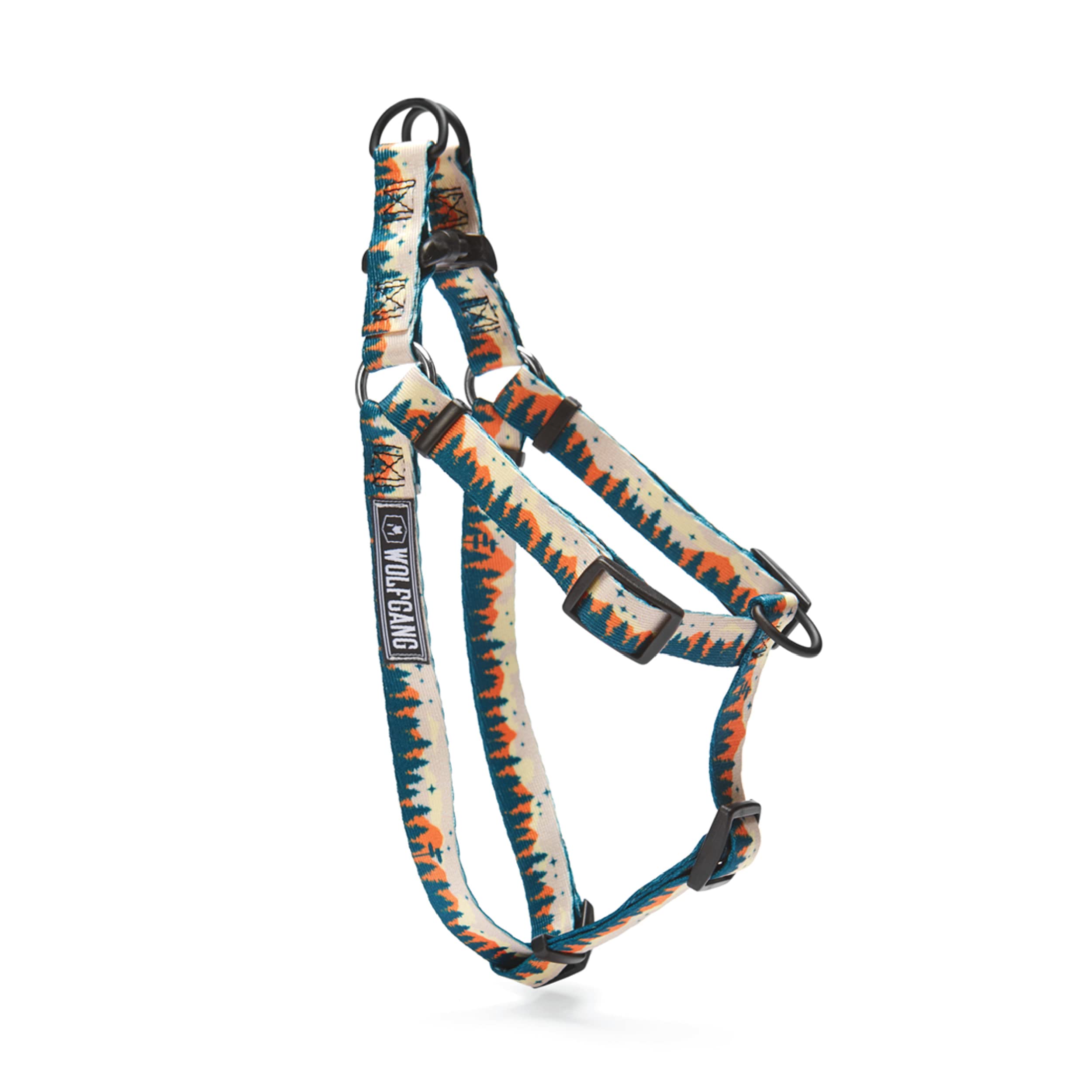 Wolfgang Heavy Duty Adjustable Dog Harness, Pull-Tested To Over 800 Lbs For Walking & Training, Overland Print, Medium