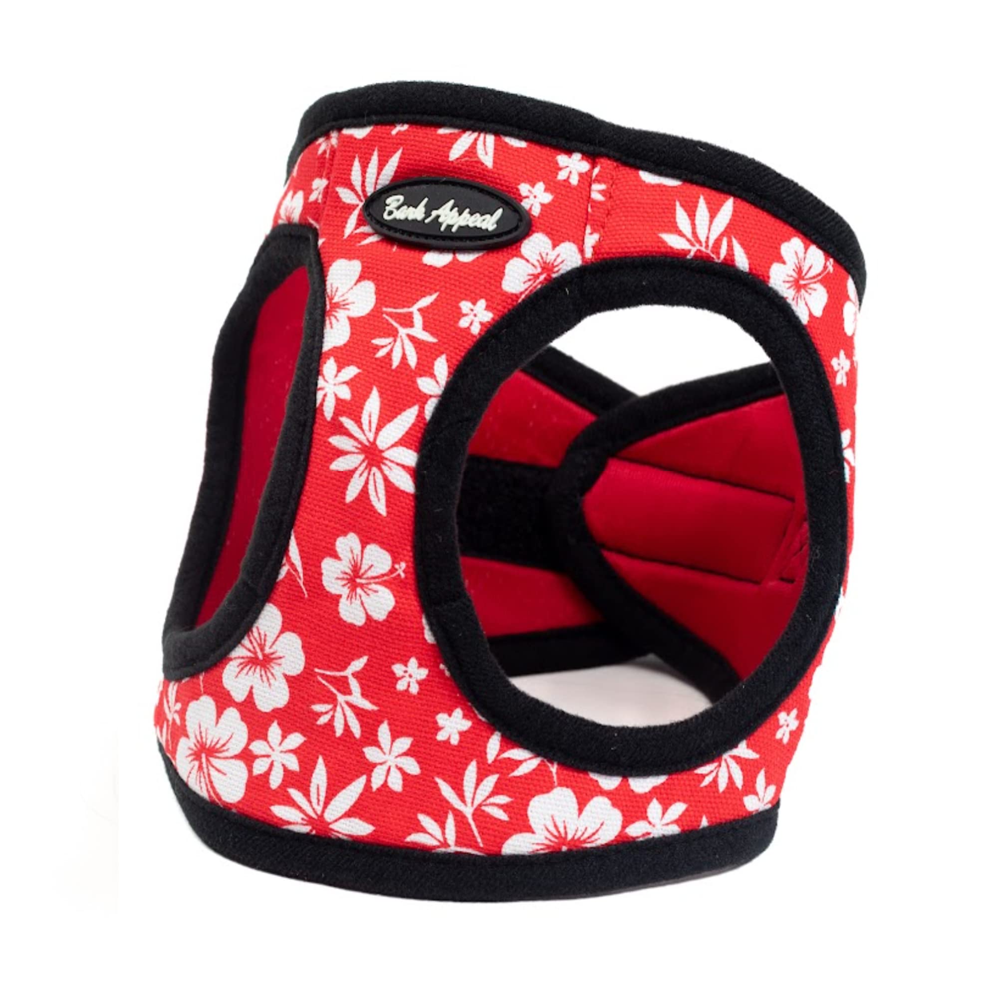 Bark Appeal Step-In Dog Harness, Mesh Step In Dog Vest Harness For Small & Medium Dogs, Non-Choking With Adjustable Heavy-Duty Buckle For Safe, Secure Fit - (Xl, Red Hibiscus)