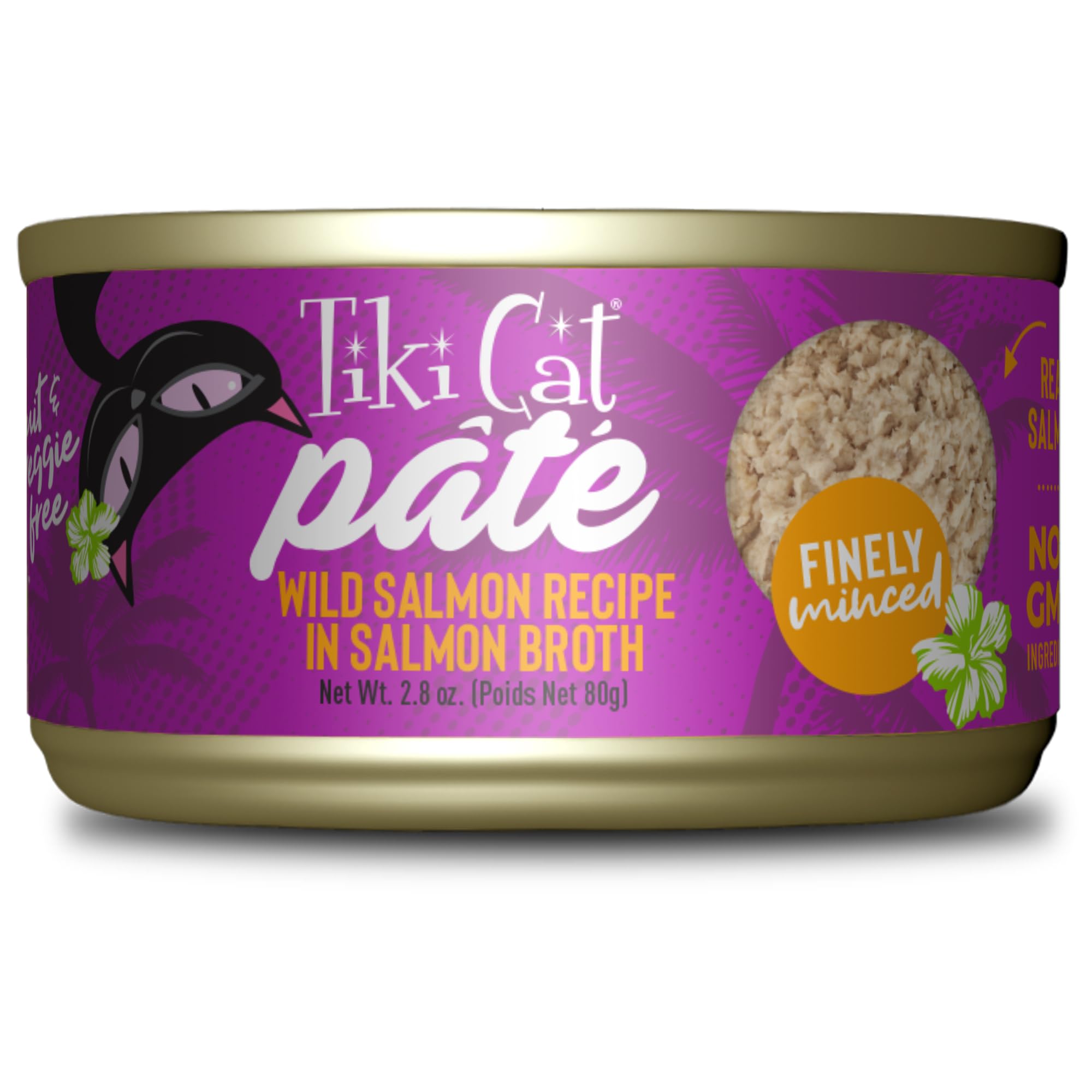 Tiki Cat Luau Pt  , Wild Salmon Recipe in Salmon Broth, Grain-Free Balanced Nutrition Wet Canned Cat Food, for All Life Stages, 