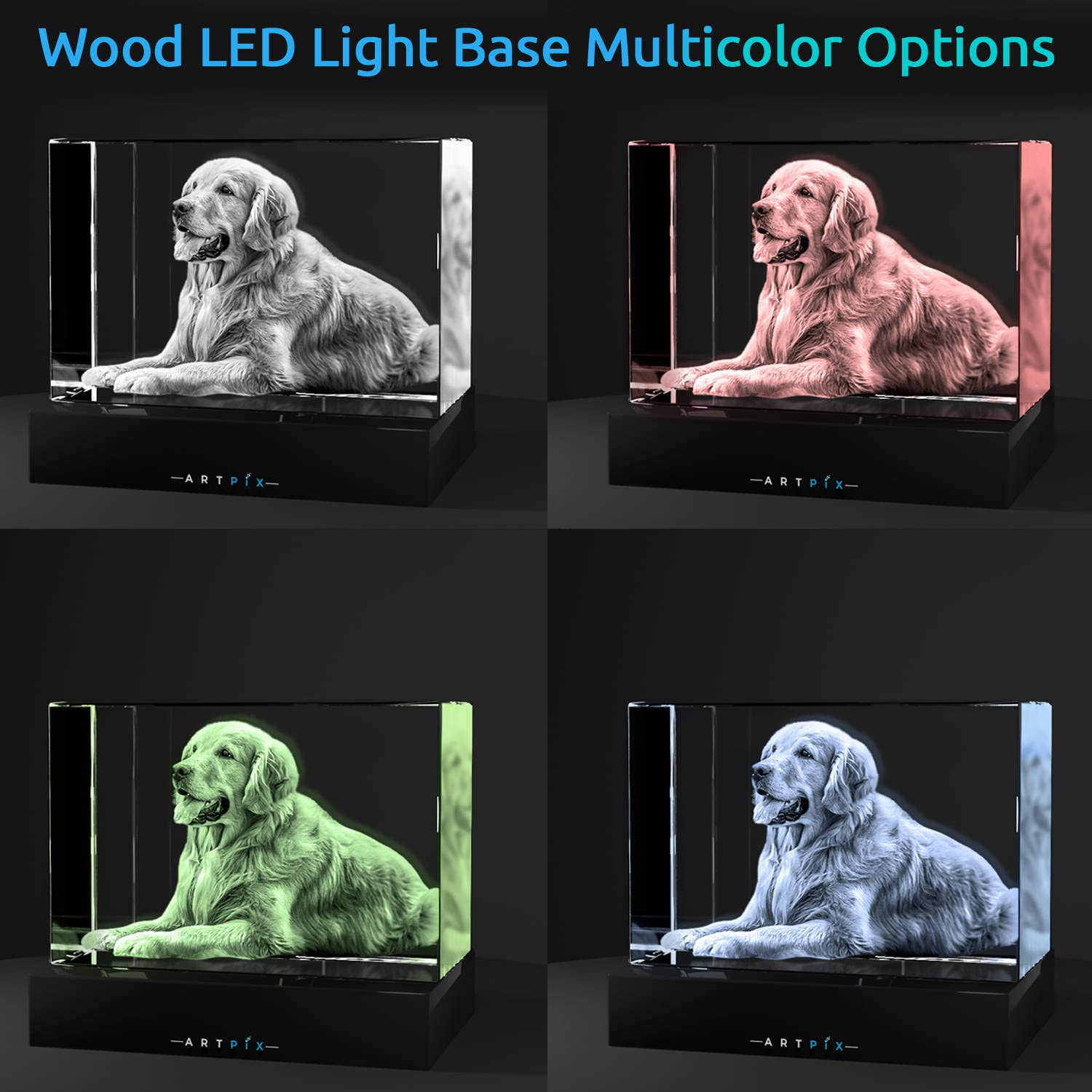 Artpix 3D Crystal Photo, Customized Dog Memorial Gifts With Your Own Photo For Dog Lovers, Pet Owners, 3D Laser Etched Picture,