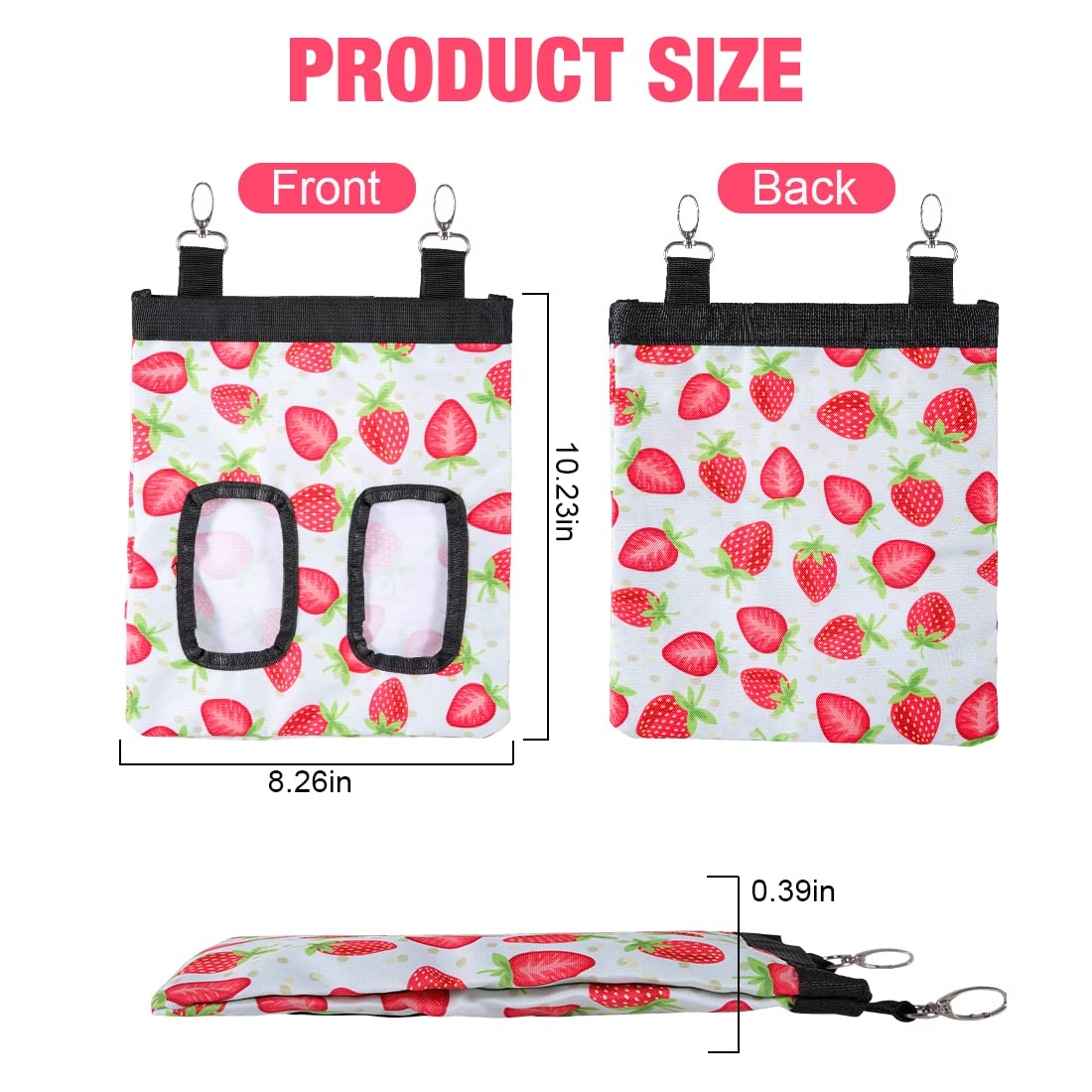 Dzwlkj Guinea Pig Hay Feeder, 2 Pack, 11 X 9 X 1(S) / 13 X 11 X 2(M) Inches, Lightweight, Foldable, Watermelon