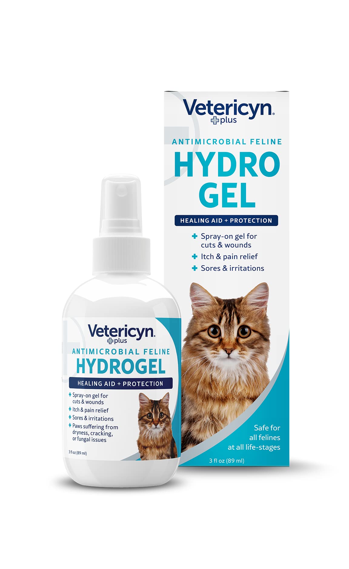 Vetericyn Plus Cat Wound Care Hydrogel Spray | Feline Healing Aid And Wound Protectant, Sprayable Gel To Relieve Cat Itchy Skin. 3 Ounces