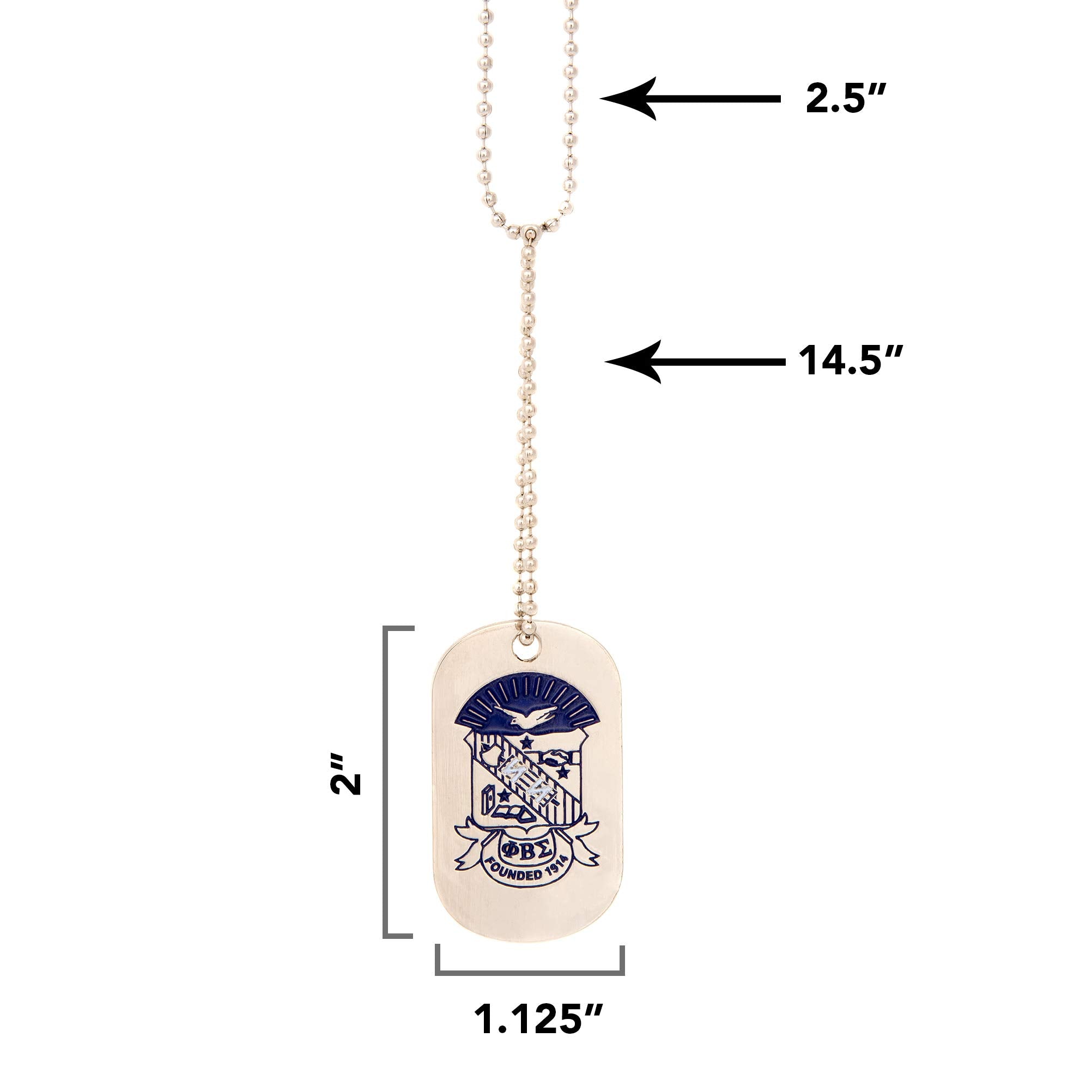 Desert Cactus Phi Beta Sigma Dog Tag Fraternity Necklace With Crest Greek (Style B - Silver Traditional)