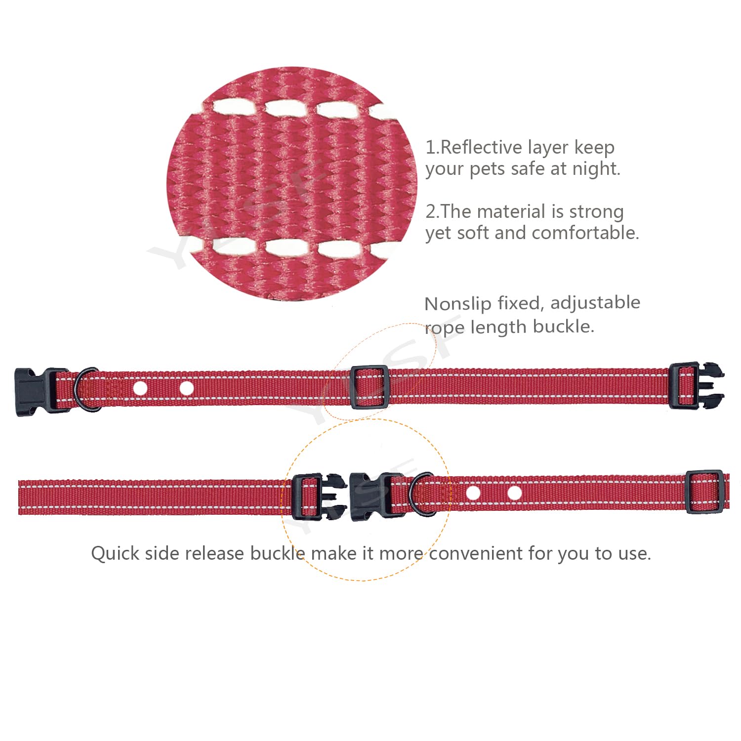 Dog Nylon Collar Strap with 2 Holes for Electronic Fence Training Barking Collar Receivers-3/4 Inch Replacement Strap-Compatible