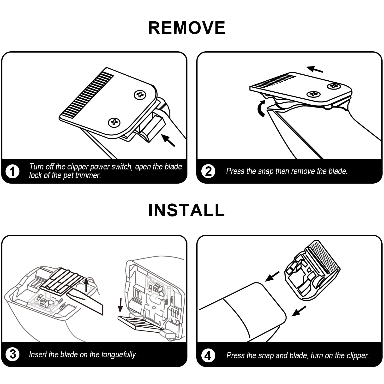 Morui 5F Cut Length 1/4   (6.3Mm) Detachable Ceramic Pet Dog Clipper Blades Compatible With Most Andis,Oster A5 Wahl Km Series C