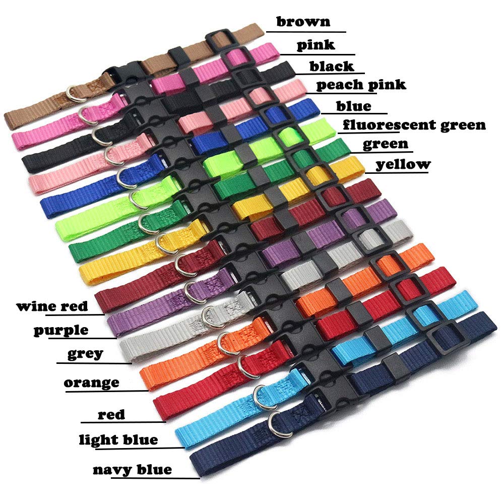 Love Dream Puppy Id Collars - 15Pcs Soft Nylon Adjustable Puppy Whelping Collars For Litter Identification For Newborn Puppies & Kittens (S(6.9'-10.2'))
