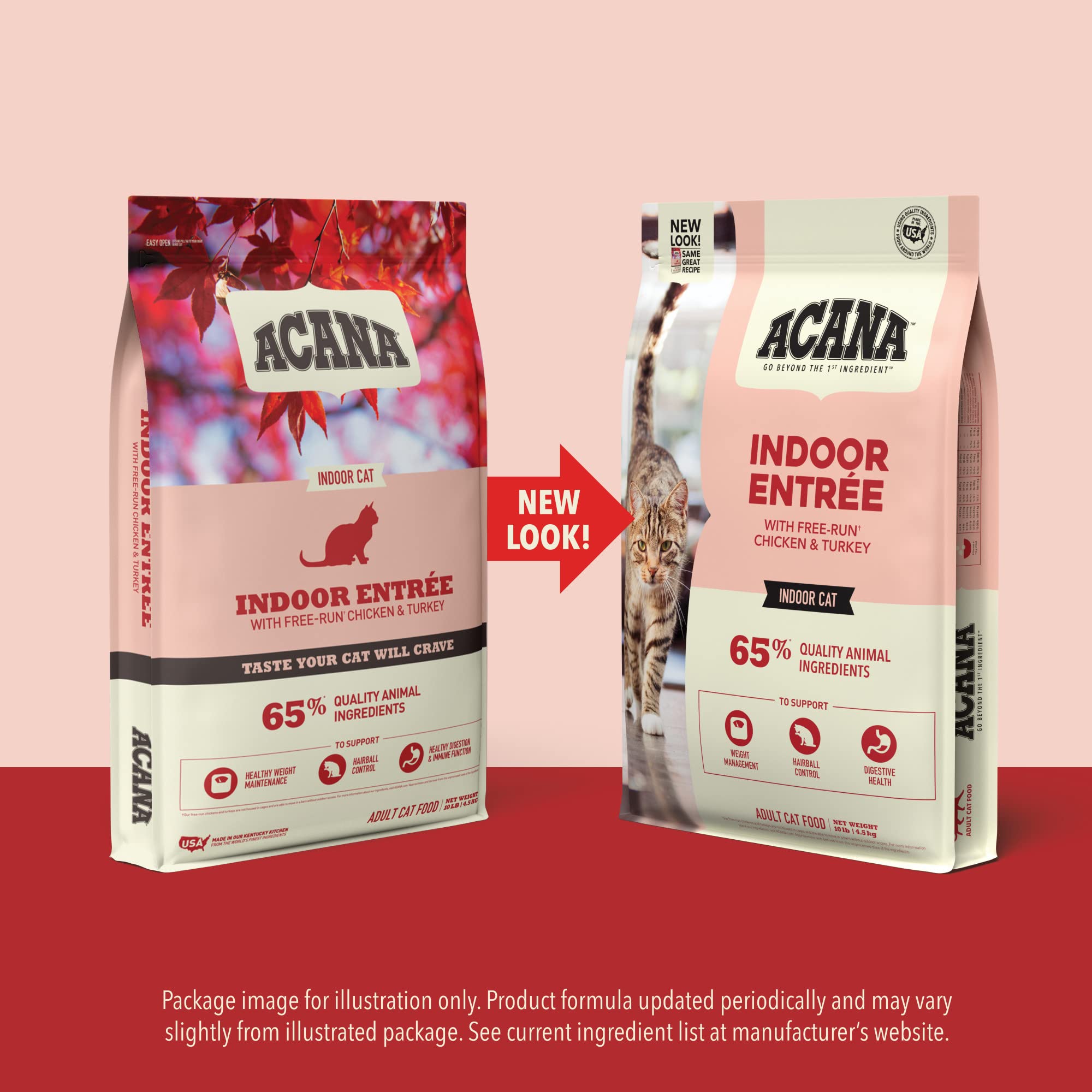 ACANA Indoor Entree Dry Cat Food, Free Run Chicken and Turkey Recipe, 10 lb
