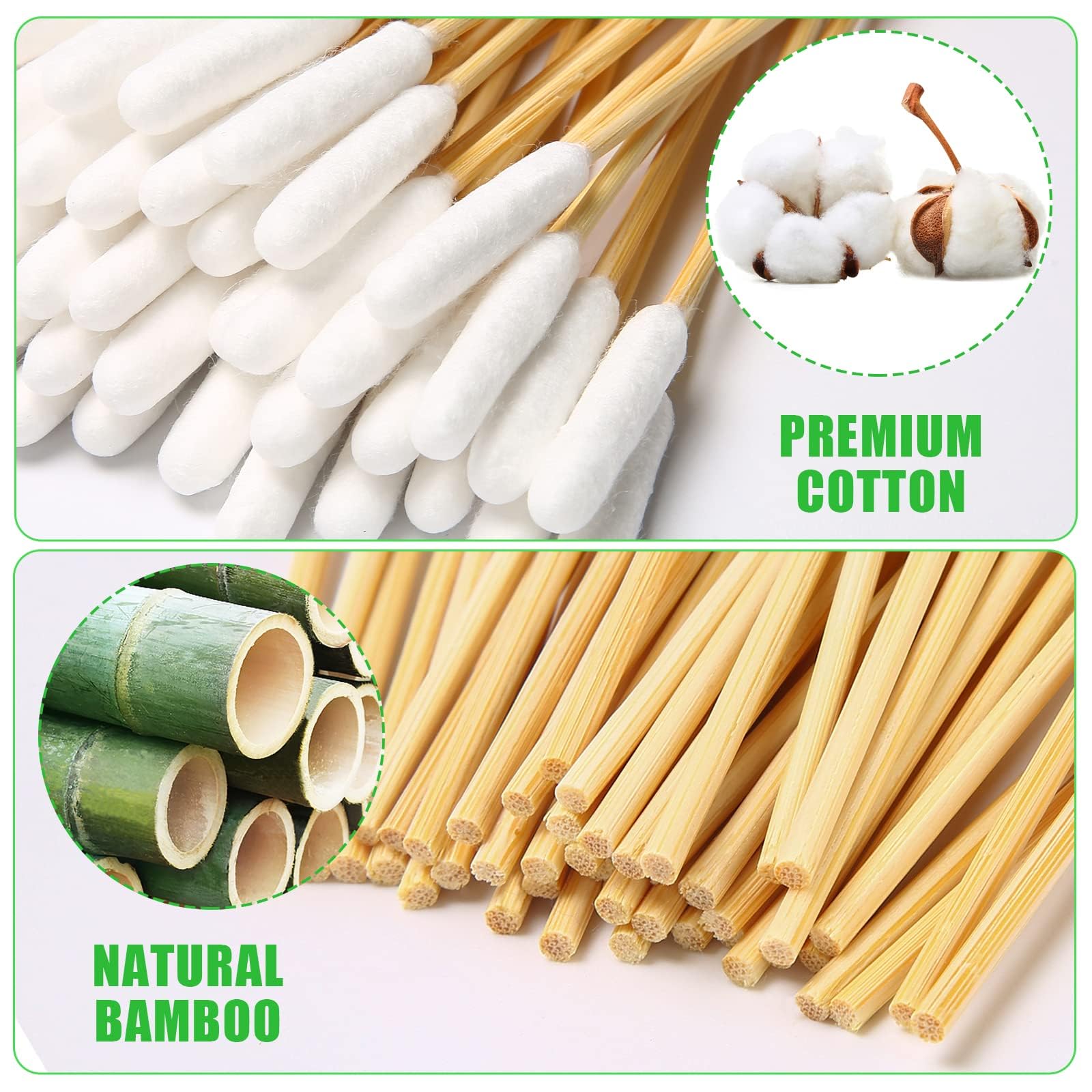 AkoSlale Dog Ear Cleaning Q Tips - 500 Count Cotton Swabs, 6-Inch Biodegradable Swabs for Dog Ear Care, Dog Wound Care, Safe & E