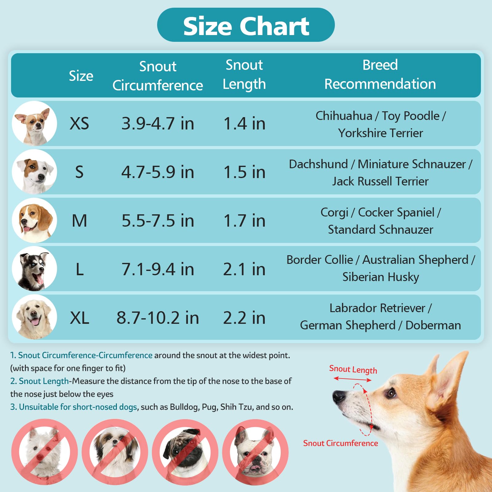 Coppthinktu Dog Muzzle For Small Medium Large Dog, Soft Mesh Muzzle For Dog Adjustable Dog Muzzles To Prevent Biting Dog Mouth G