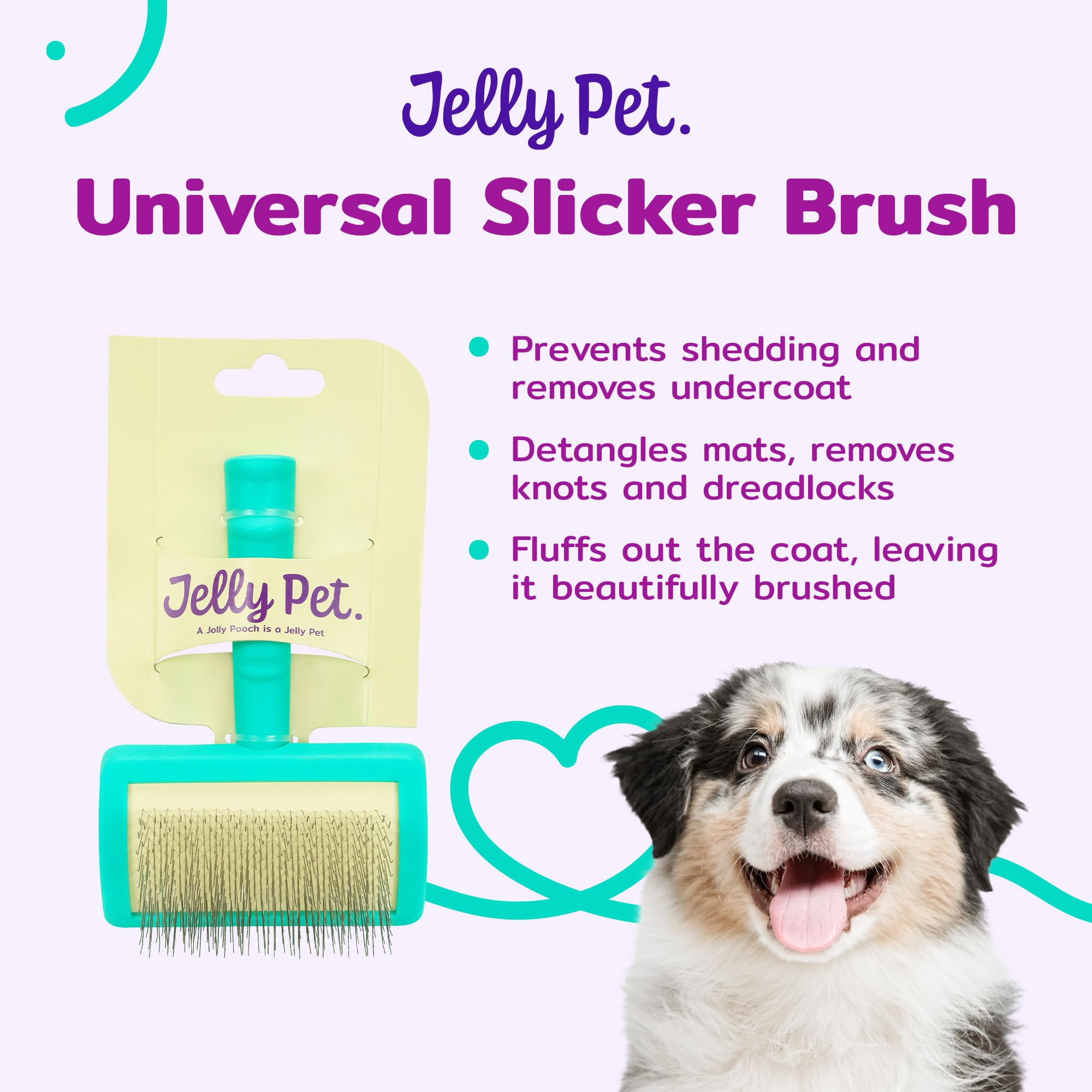 Jelly Pet Universal Slicker Brush For Dogs, Dog Grooming Brush, Remove Tangles And Dead Undercoat, Tuffer Than Tangles, Maltese