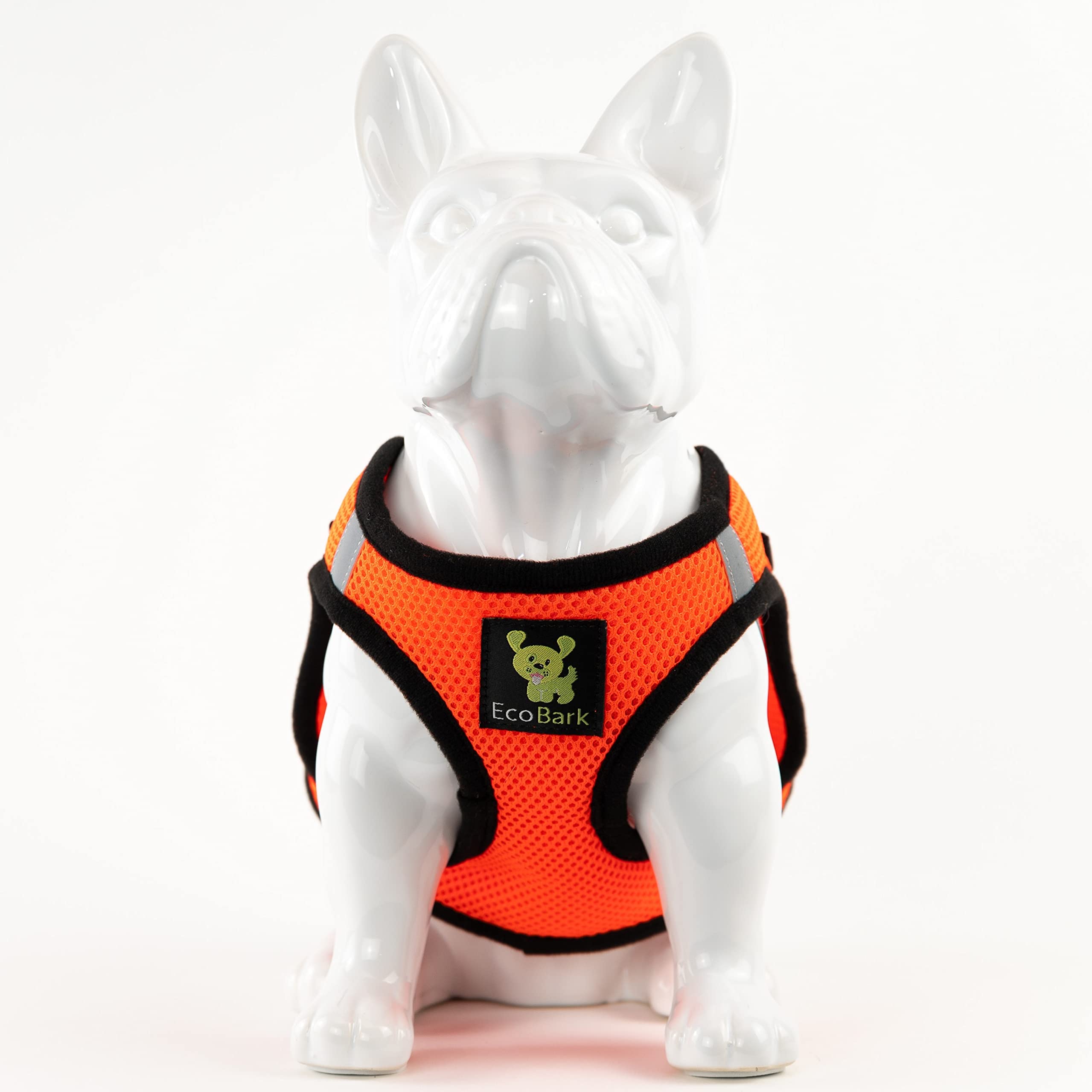 Ecobark Step In Dog Harness - Eco-Friendly Teacup Dog Harnesses For Xxs, Xs, And Small Dogs - Reflective And Adjustable Mini Body Halter Vest -Tiny Soft Mesh Toy Breed Harness (Orange, Xxxs)