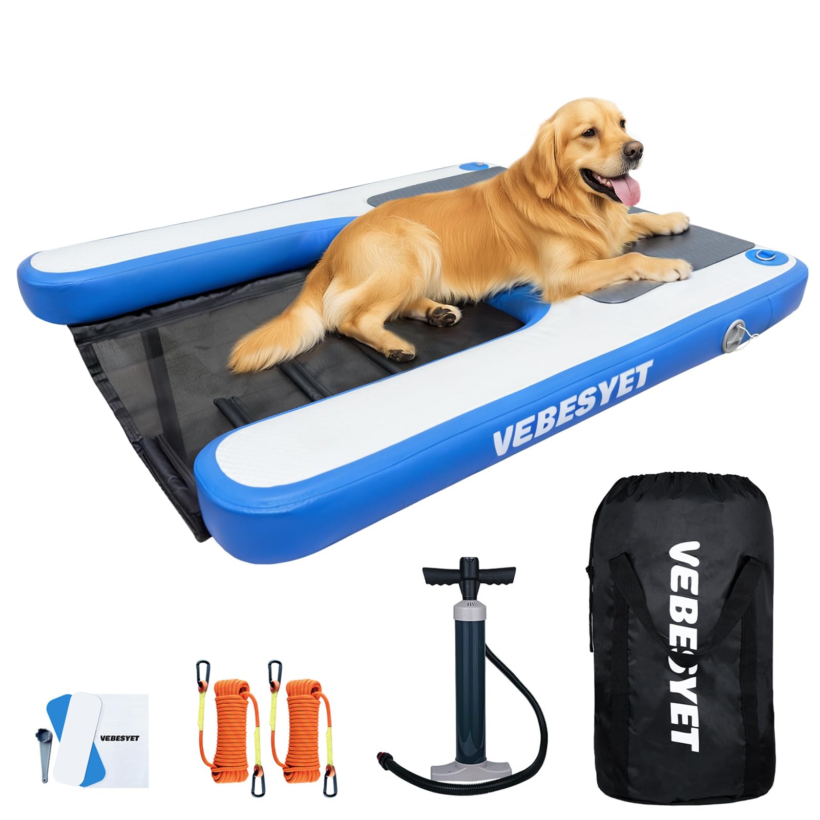 Vebesyet Inflatable Dog Water Ramp, 5Ft Dog Floats Ramp Ladder For Pools, Boats, Docks, Sea And Lake, Non-Slip Eva Pool Ladder P