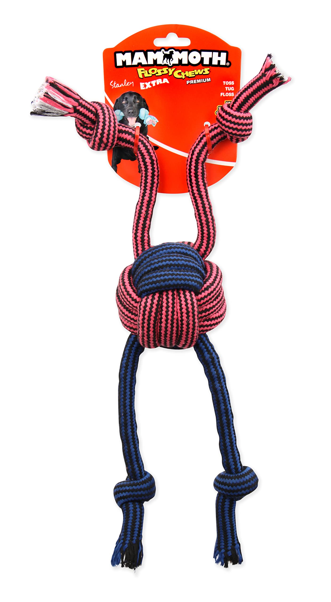 Mammoth Pet Products 43725187: Extra Flossy Chew Monkey Fist Dog Toy, 18In