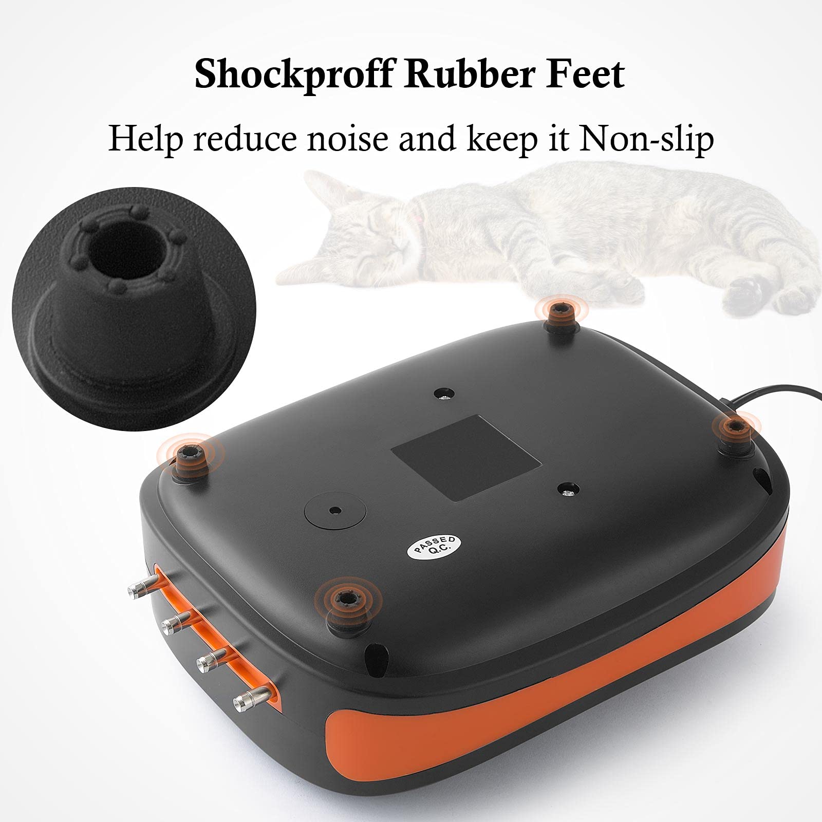 Fedour 4W 5W Aquarium Air Pump, Dual Outlets Oxygen Pump, Ultra Quiet Aquarium Bubbler For Up To 200 Gallon Fish And Turtle Tank (4W For 1-120Gallon)