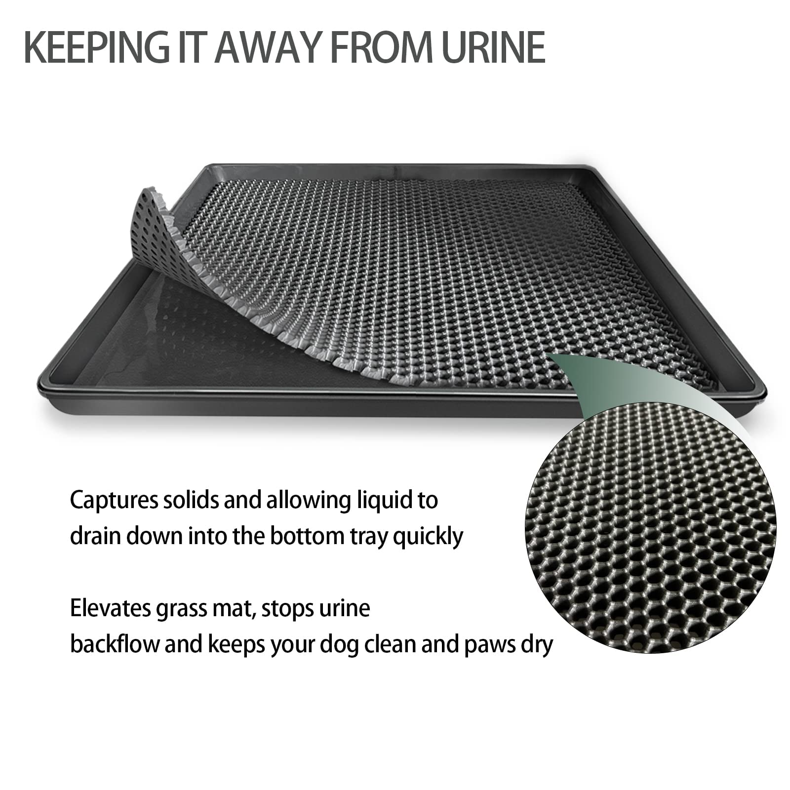 Goldouya 23 X 19 In Pet Potty Grass Mat With Tray, Complete Potty System For Indoor/Outdoor Puppy Training, Reusable Pet Litter Box Training Pads Is Easy To Clean Good And Use