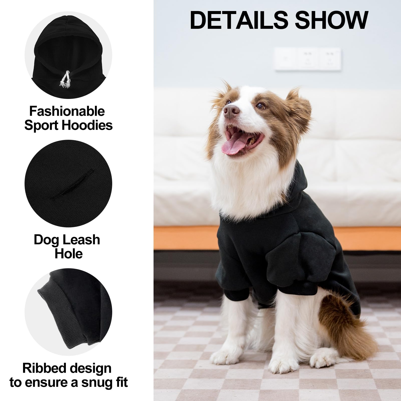 Expawlorer Dog Hoodies- Fall Soft And Warm Dog Sweatshirt With Leash Hole, Winter Autumn Fleece Pet Clothes With Bitches Love Me