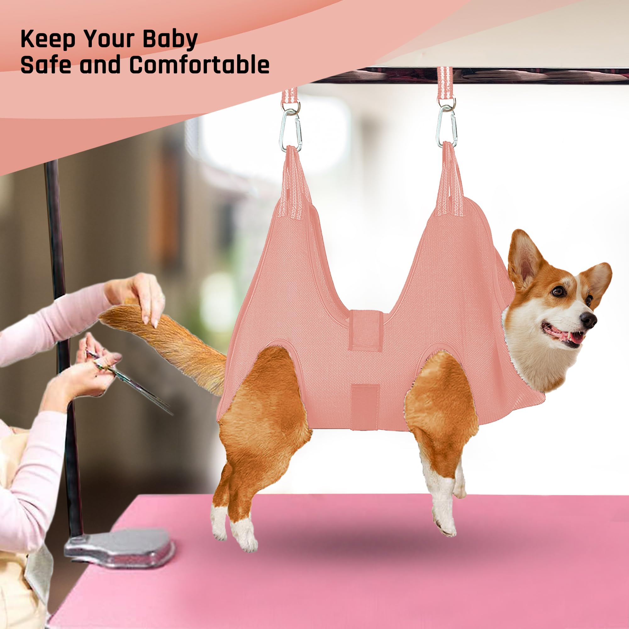 Potens' Pet Dog Grooming Hammock With Security Strap - Grooming Hammock For Large Dogs - Dog Holder For Nail Trimming - Dog Hang