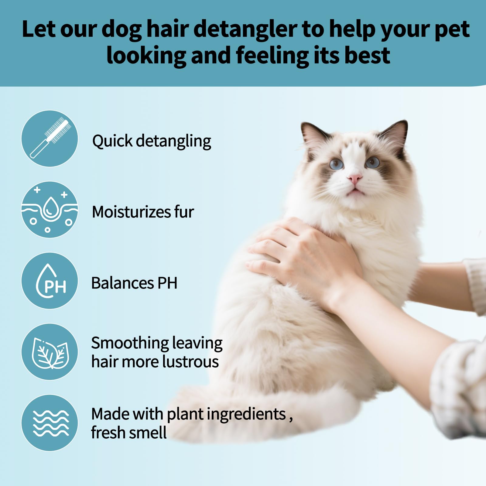 H HOLLY HERBAL Pet Fur Care Oil - Deeply Strengthening Dog Conditioner Spray with Jojoba, Camellia & Castor Oils - 15 Capsules, Gold