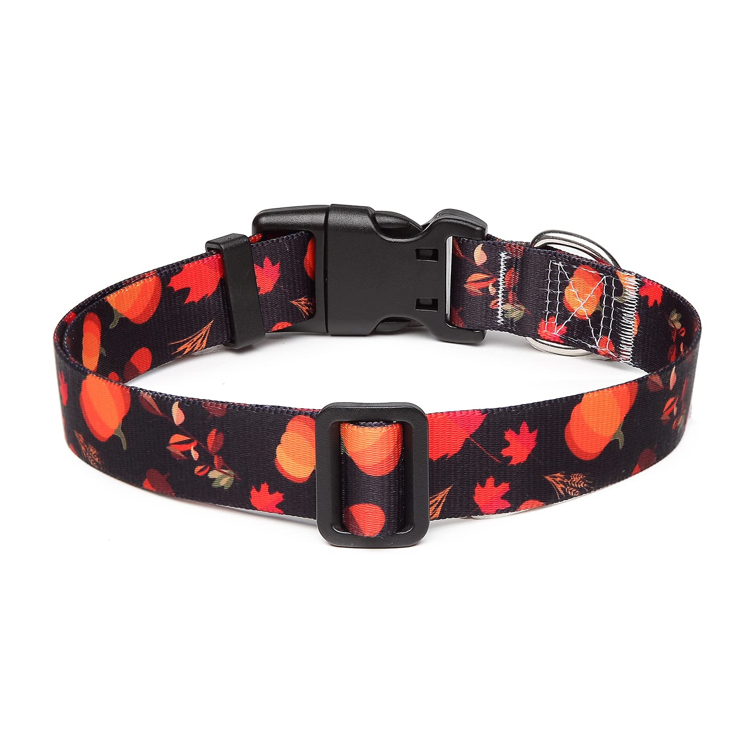 Suredoo Adjustable Dog Collar With Patterns, Ultra Comfy Soft Nylon Breathable Pet Collar For Small Medium Large Dogs (S, Pumpkin)