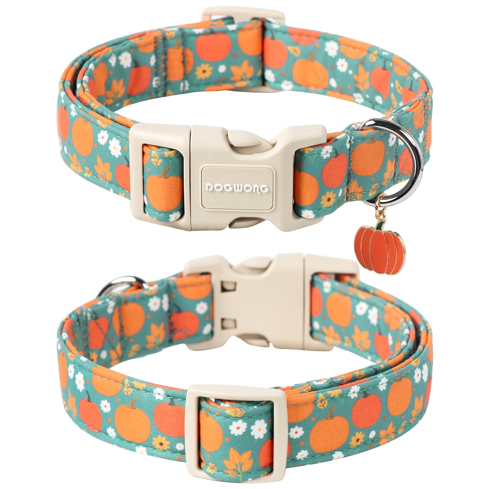 Dogwong Fall Pumpkin Dog Collar- Cute Fall Holiday Dog Collars Adjustable Halloween Dog Collar For Small Medium Large Dogs L