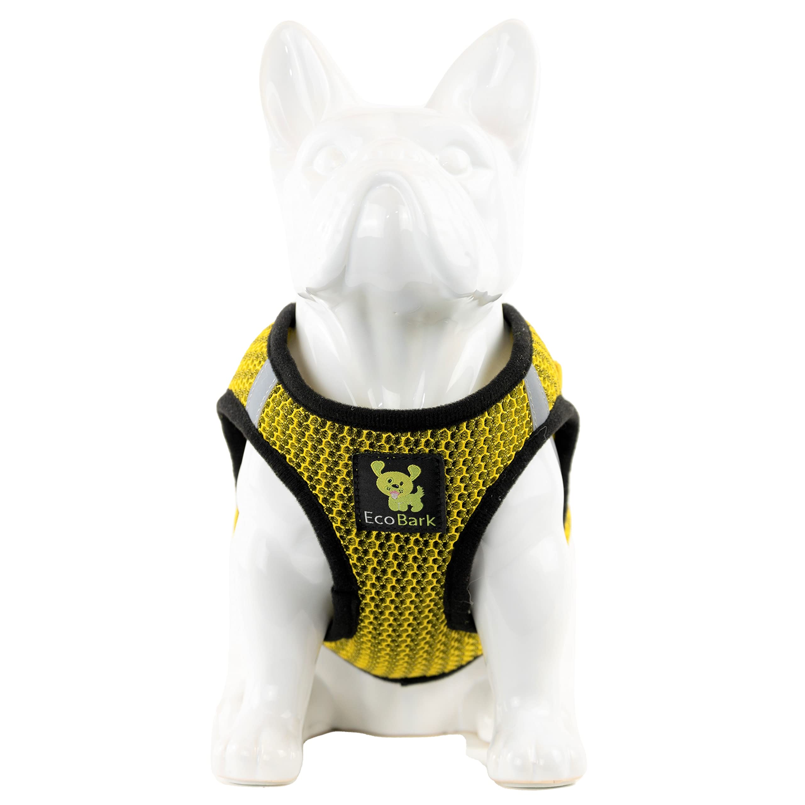 Ecobark Step In Dog Harness - Eco-Friendly Teacup Dog Harnesses For Xxs, Xs, And Small Dogs - Reflective And Adjustable Mini Body Halter Vest -Tiny Soft Mesh Toy Breed Harness (Yellow, Xxxs)
