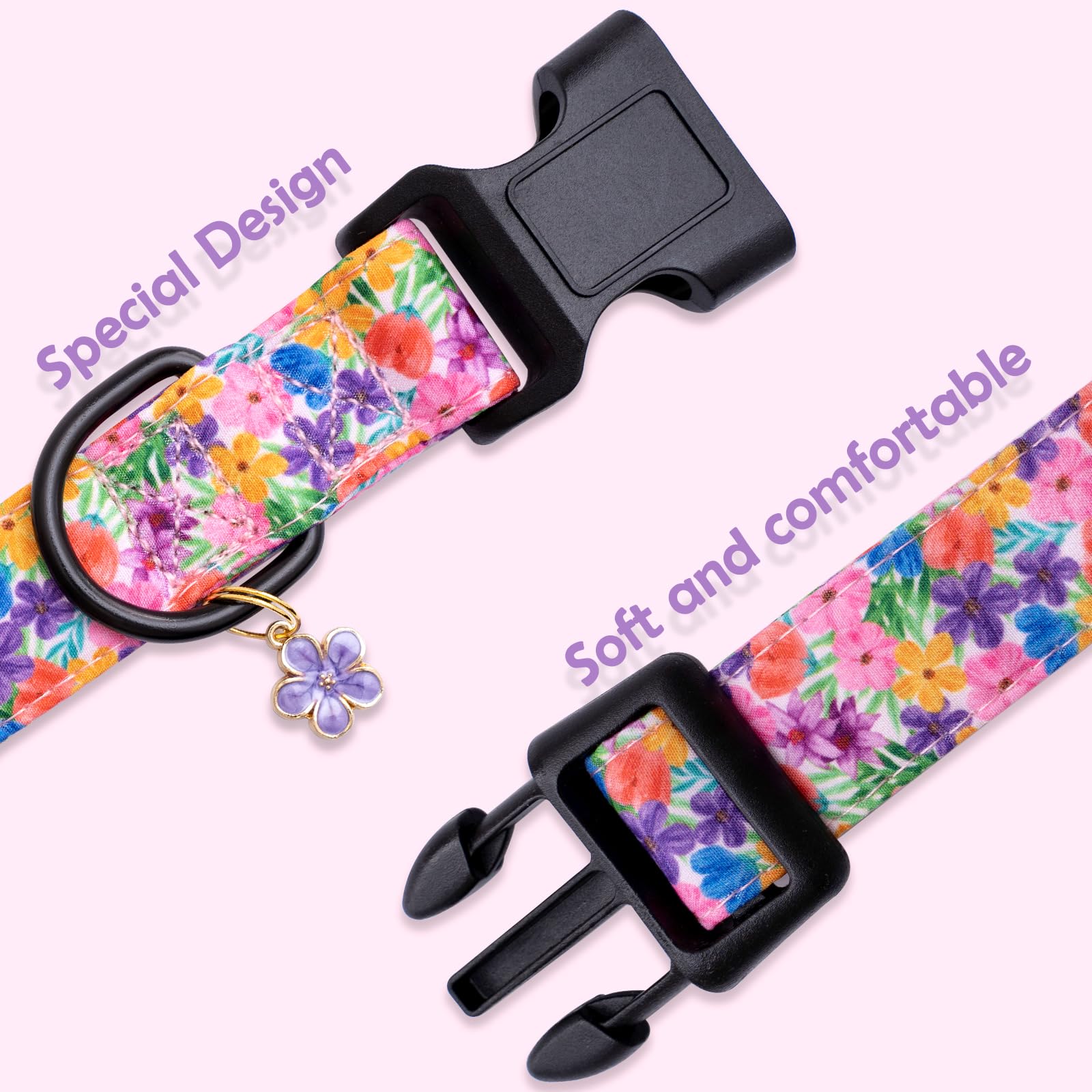 Faygarsle Dog Collar For Small Medium Large Dogs Cute Puppy Collars For Female Dogs Floral Patterned Pet Collars For Summer Spri