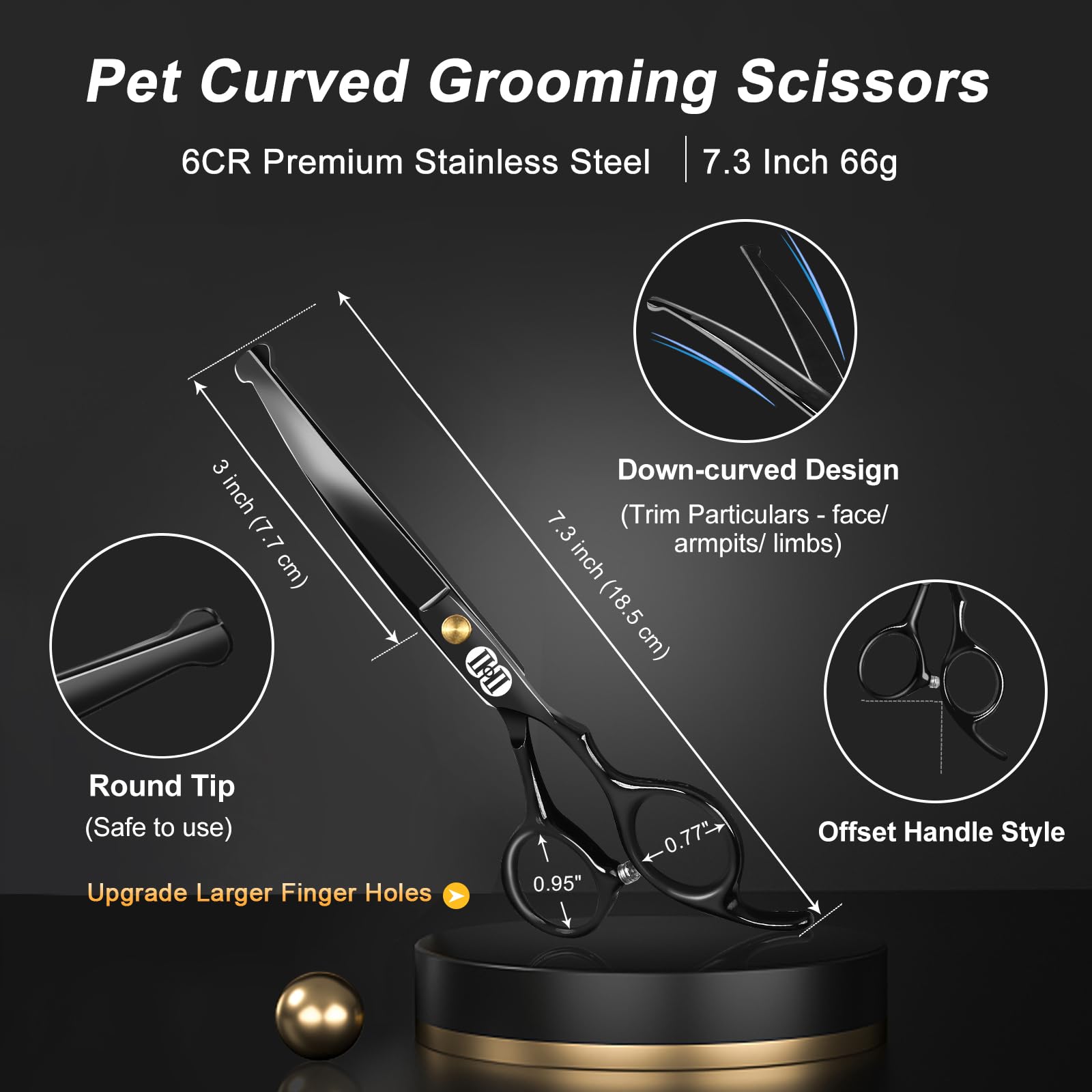 Ciicii Dog Grooming Scissors Kit, 10-In-1 Professional Pet Grooming Scissors Set With Safety Round Tip (Dogs/Cat Hair Cutting Tr