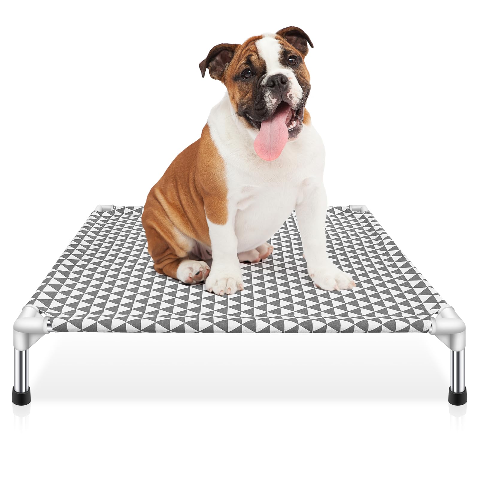 Kuntrust Elevated Outdoor Dog Bed, Medium Size, Cotton Material, Non-Slip Feet, Fits Up To 70Lbs