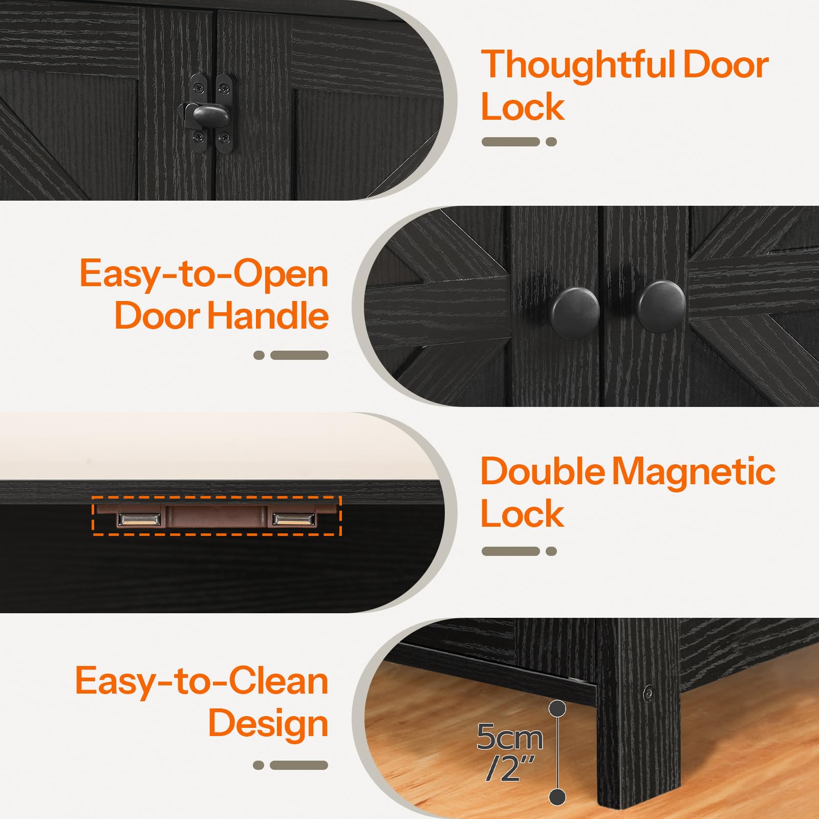 Hoobro Cat Litter Box Enclosure For 2 Cats, Hidden Litter Box Furniture, 47.2 X 17.7 X 19.7 Inches, Wooden Tv Stand With Dual Ro