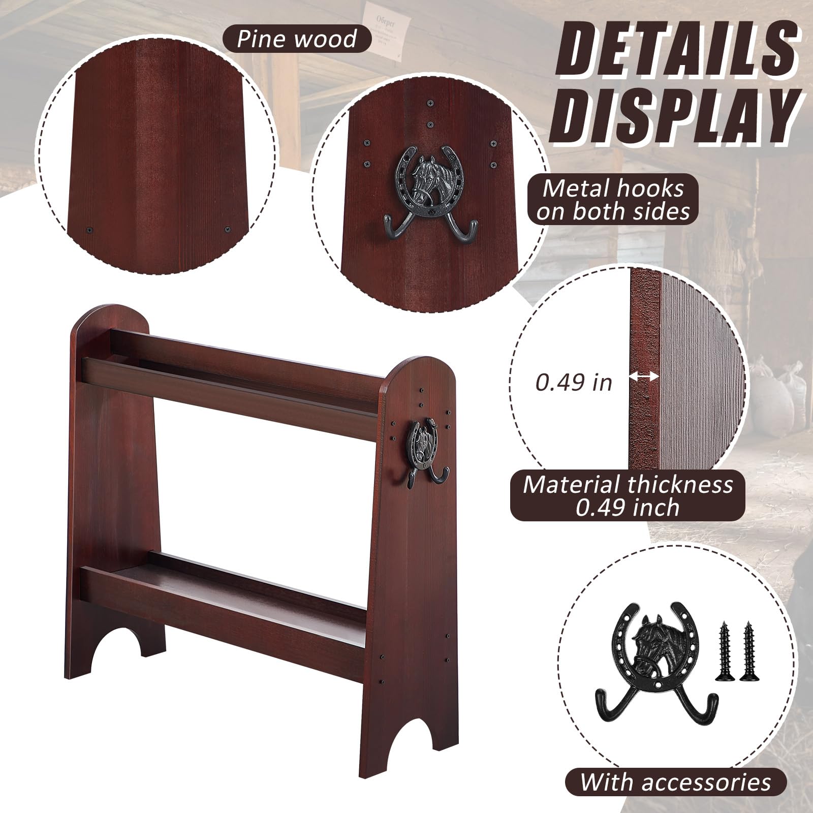 Threehoney Pine Wood Saddle Rack Saddle Stand For English And Western Saddles Horse Tack Organizers Horse Supplies Accessories E